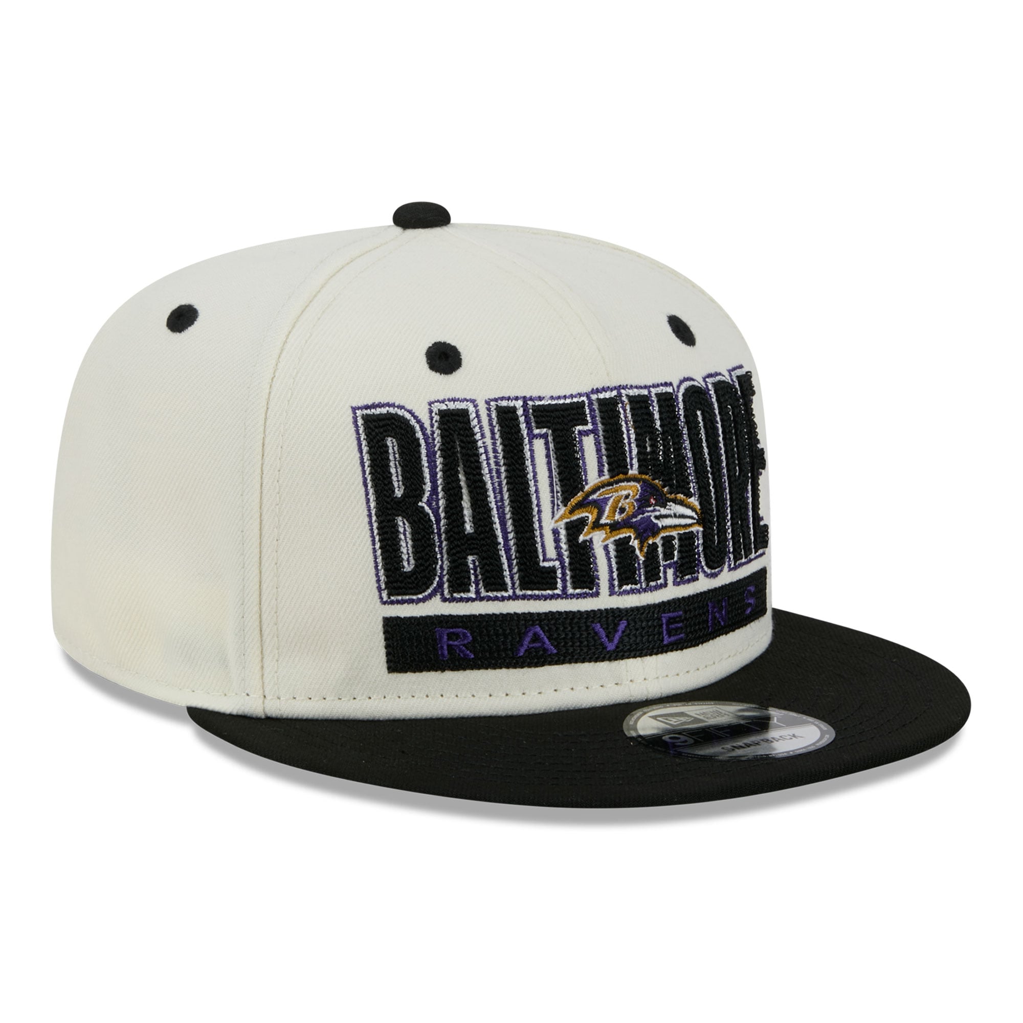 Casquette snapback New Era Classic 9FIFTY crème/noire pour homme