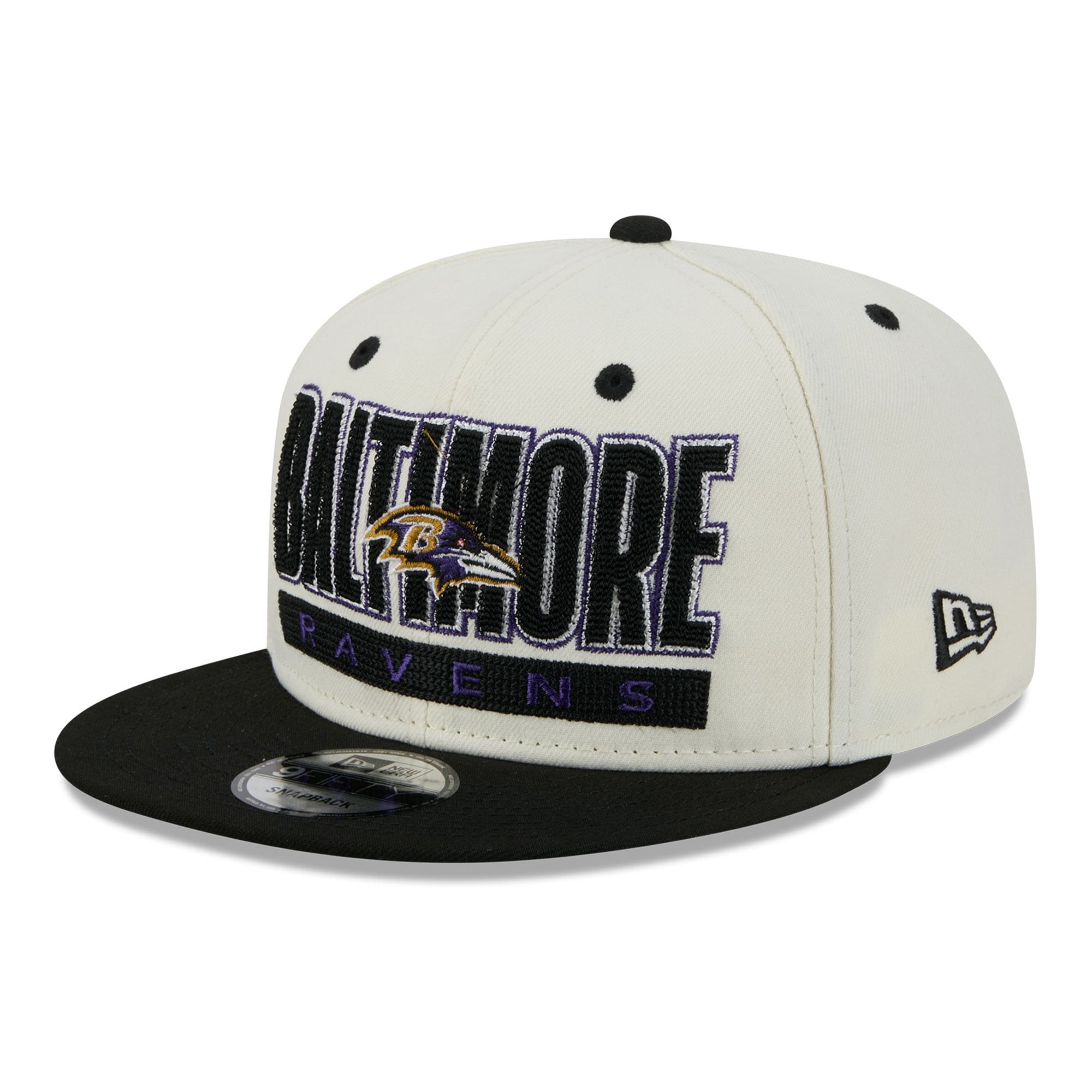 Casquette snapback New Era Classic 9FIFTY crème/noire pour homme