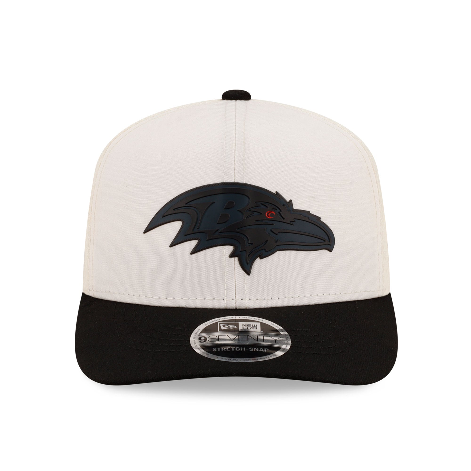 Casquette ajustable New Era crème/noir Baltimore Ravens 9SEVENTY pour homme