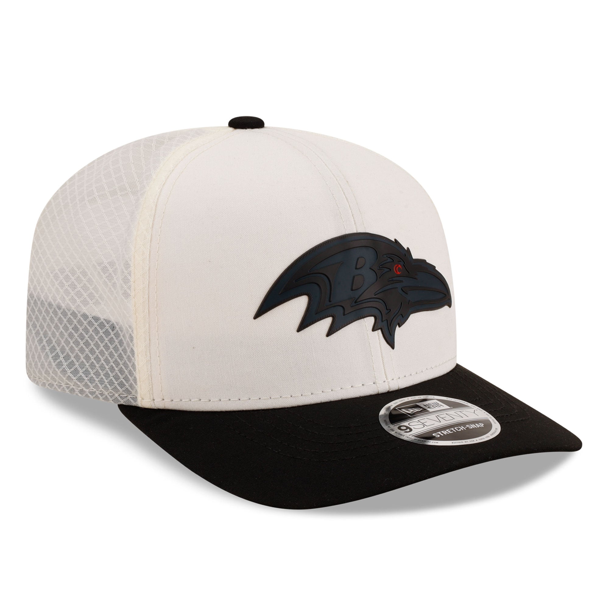 Casquette ajustable New Era crème/noir Baltimore Ravens 9SEVENTY pour homme