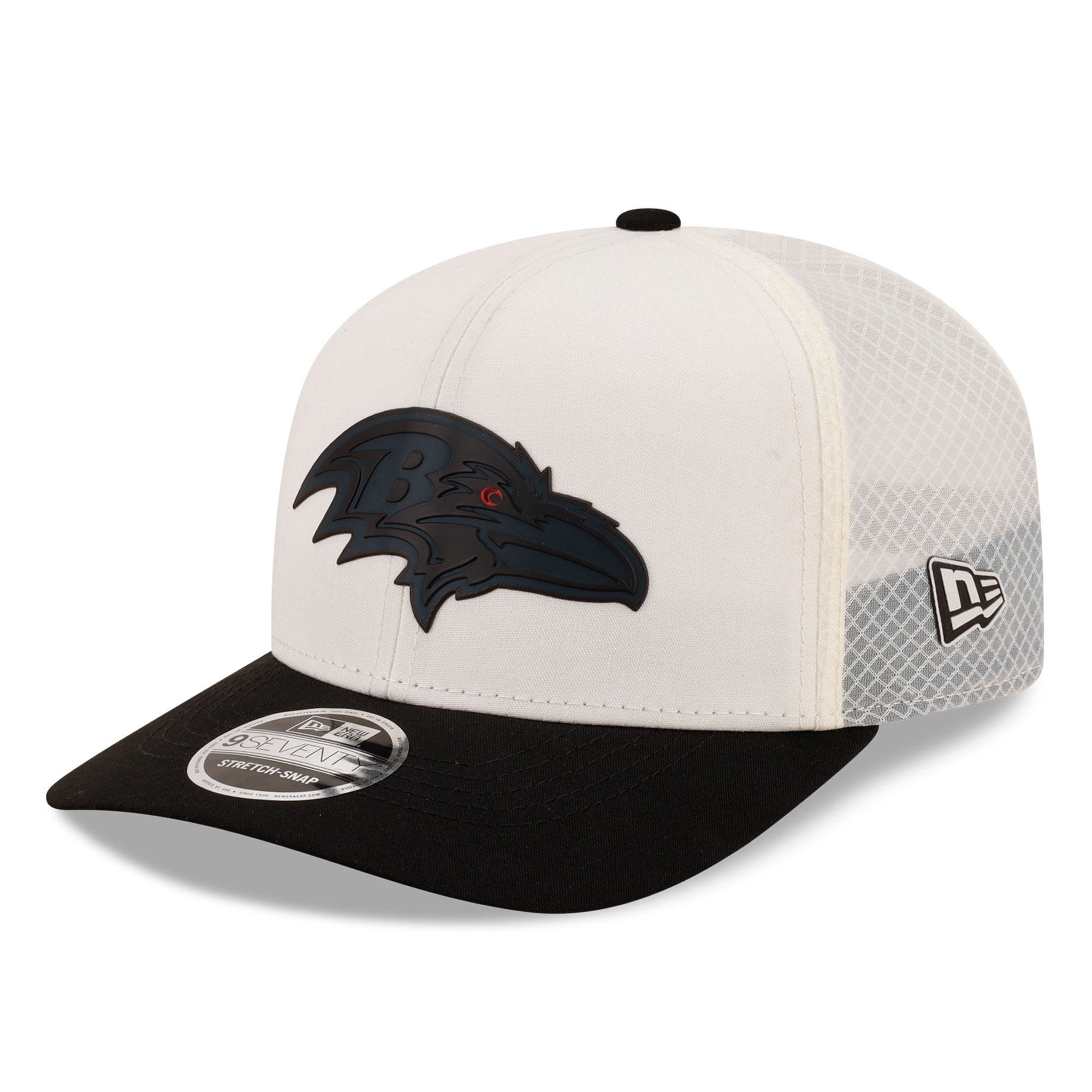Casquette ajustable New Era crème/noir Baltimore Ravens 9SEVENTY pour homme