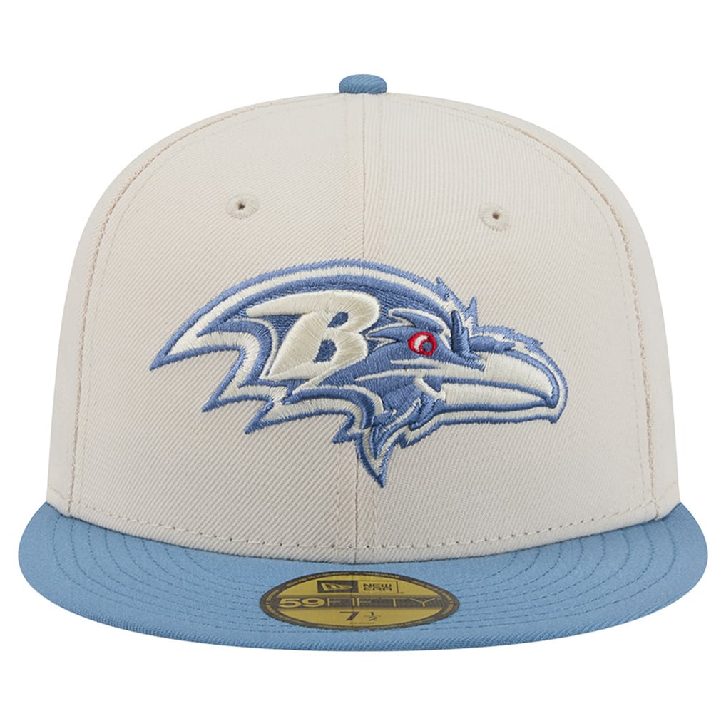 Baltimore Ravens New Era Color Pack 59FIFTY Fitted Hat - Cream/Blue