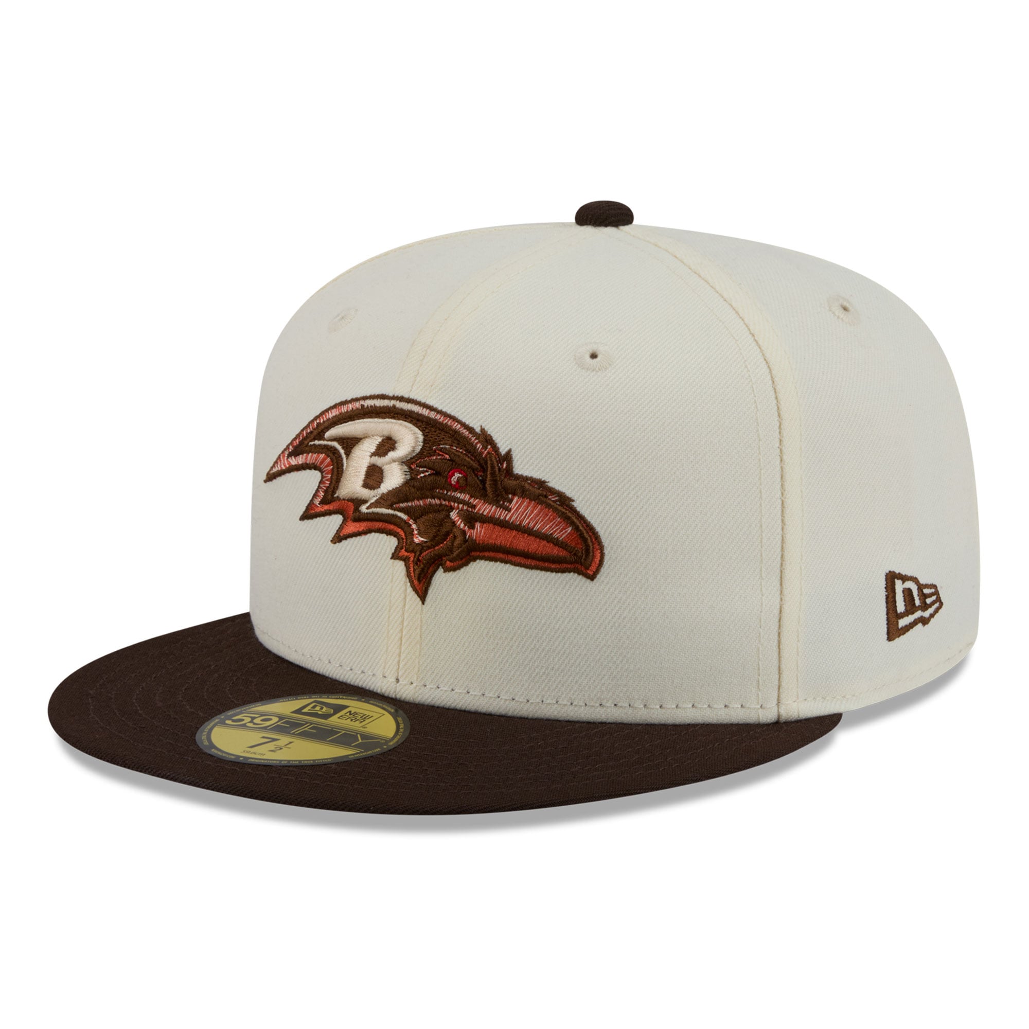 Men's New Era Cream/Brown Baltimore Ravens Pumpkin Spice 59FIFTY Fitted Hat