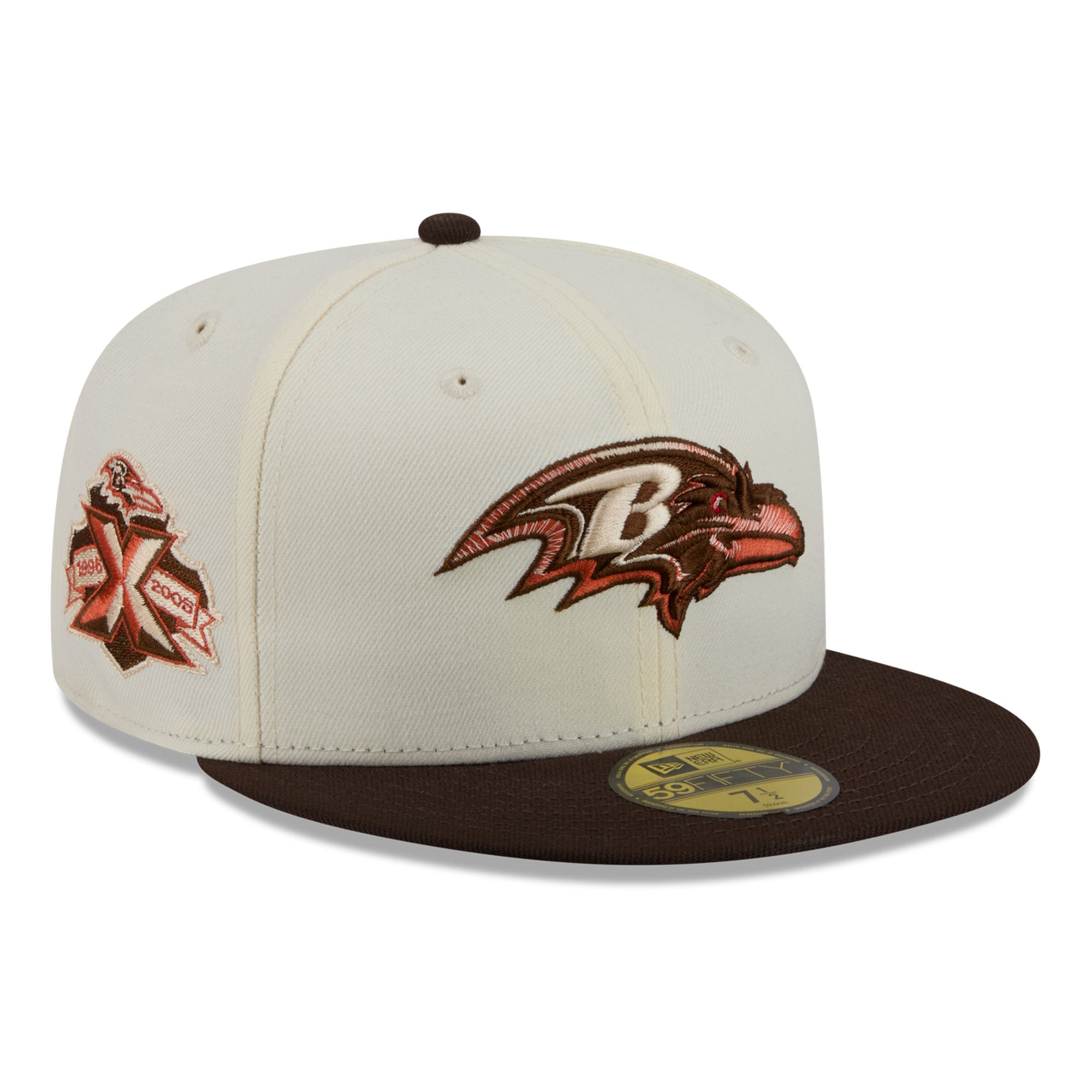 Men's New Era Cream/Brown Baltimore Ravens Pumpkin Spice 59FIFTY Fitted Hat
