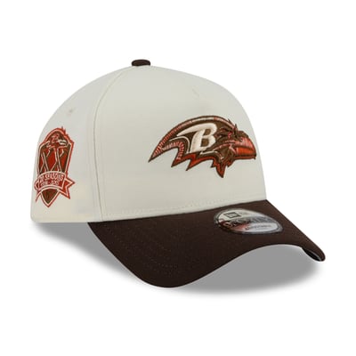 Baltimore Ravens New Era Pumpkin Spice A-Frame 9FORTY Adjustable Hat - Cream/Brown