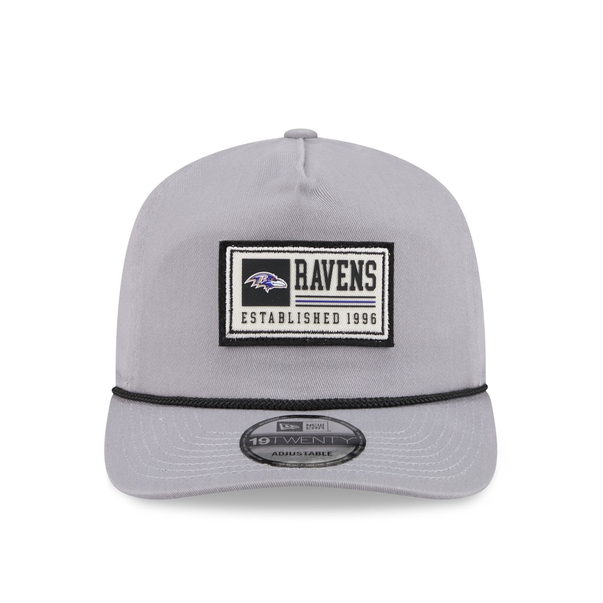 Casquette ajustable New Era grise Baltimore Ravens Patch 19TWENTY pour homme