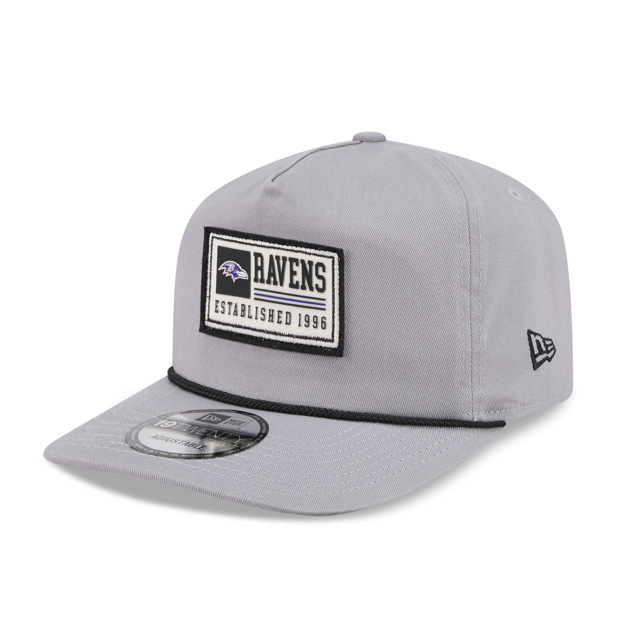 Casquette ajustable New Era grise Baltimore Ravens Patch 19TWENTY pour homme