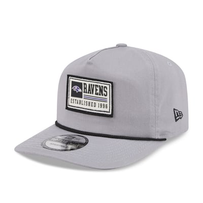 Baltimore Ravens New Era Patch 19TWENTY Adjustable Hat - Gray