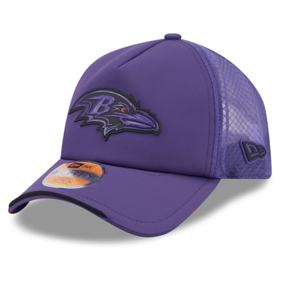 Baltimore Ravens New Era 2026 Sideline Apex 9FORTY Adjustable Trucker Hat - Purple