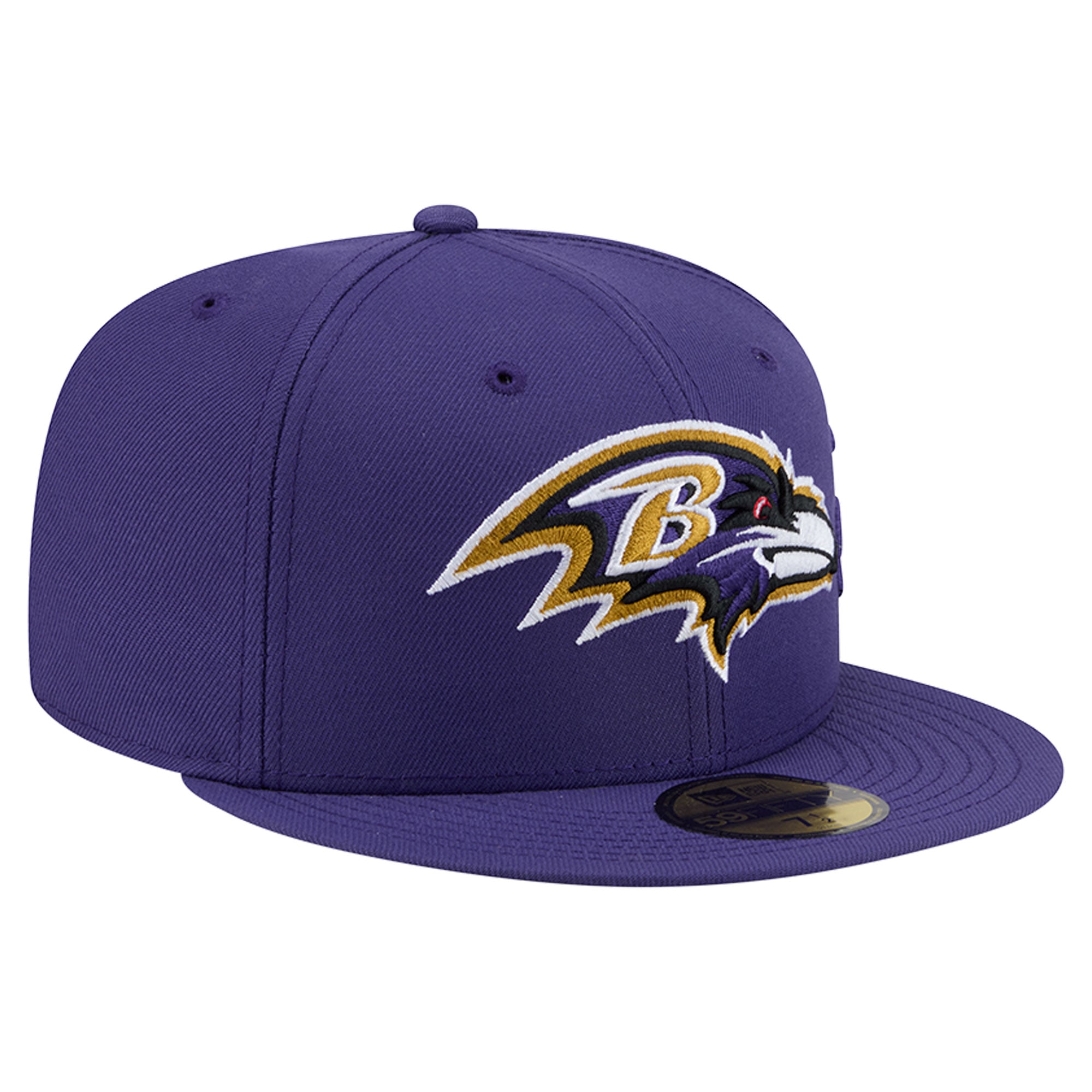 Men's New Era Purple Baltimore Ravens Side Script 59FIFTY Fitted Hat