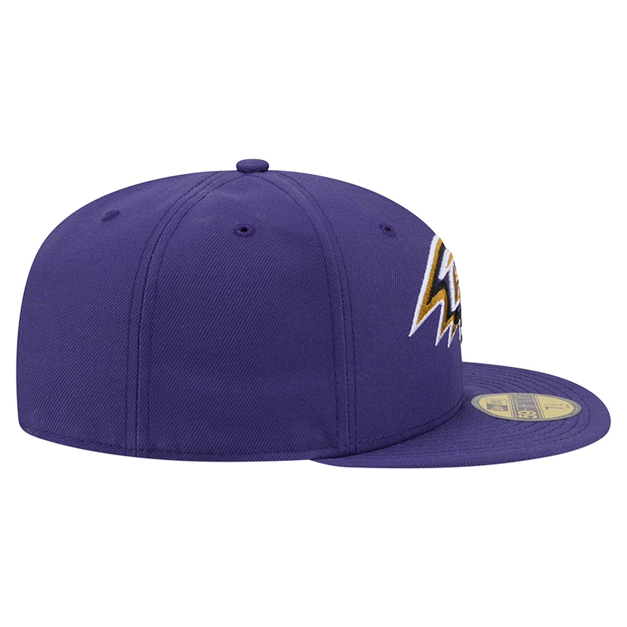 Men's New Era Purple Baltimore Ravens Side Script 59FIFTY Fitted Hat