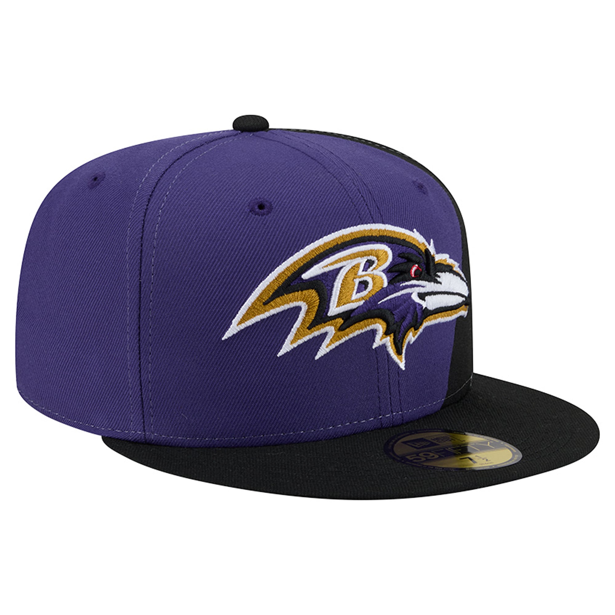 Men's New Era Purple/Black Baltimore Ravens Shock 59FIFTY Fitted Hat