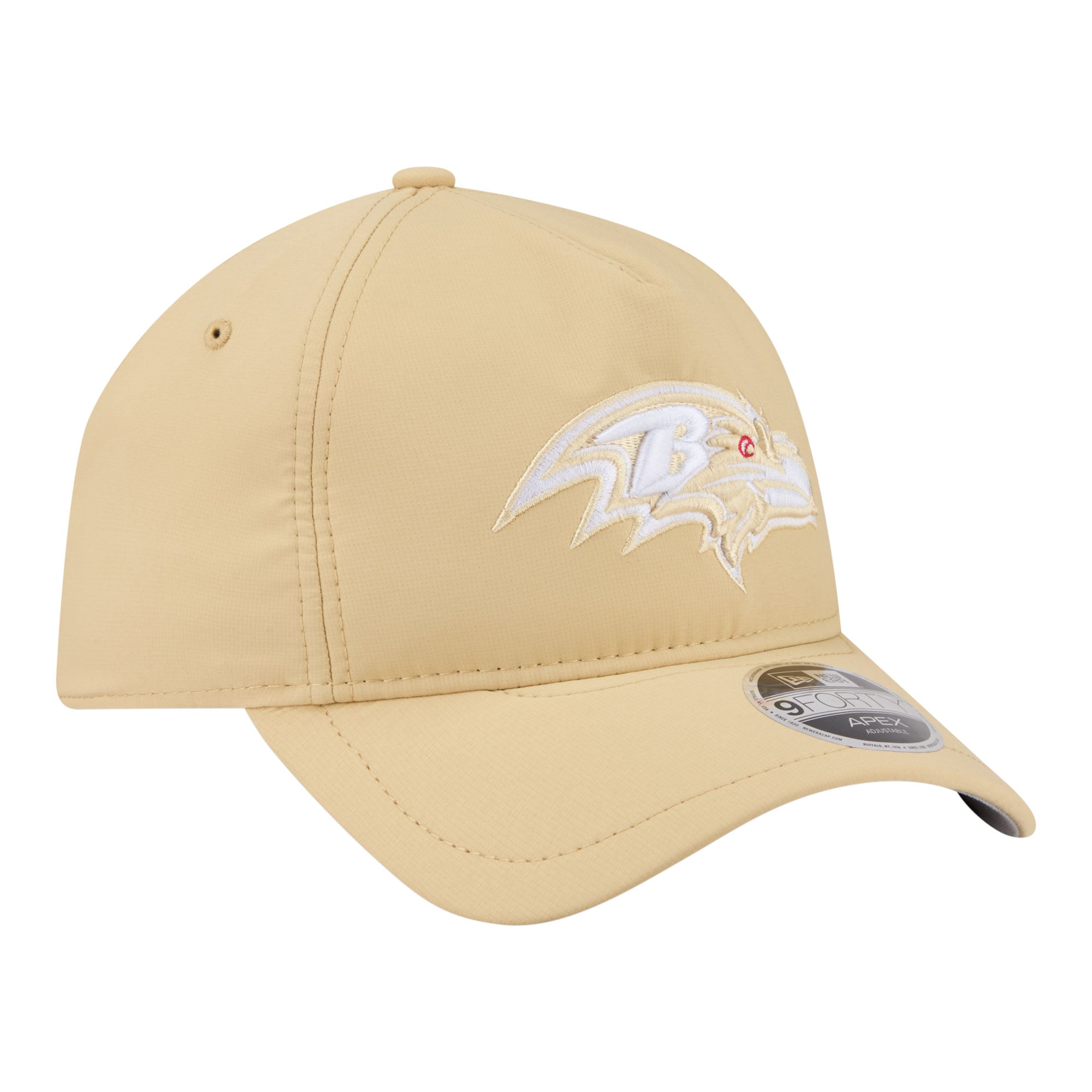 Casquette ajustable New Era Apex 9FORTY pour homme, couleur beige, Baltimore Ravens