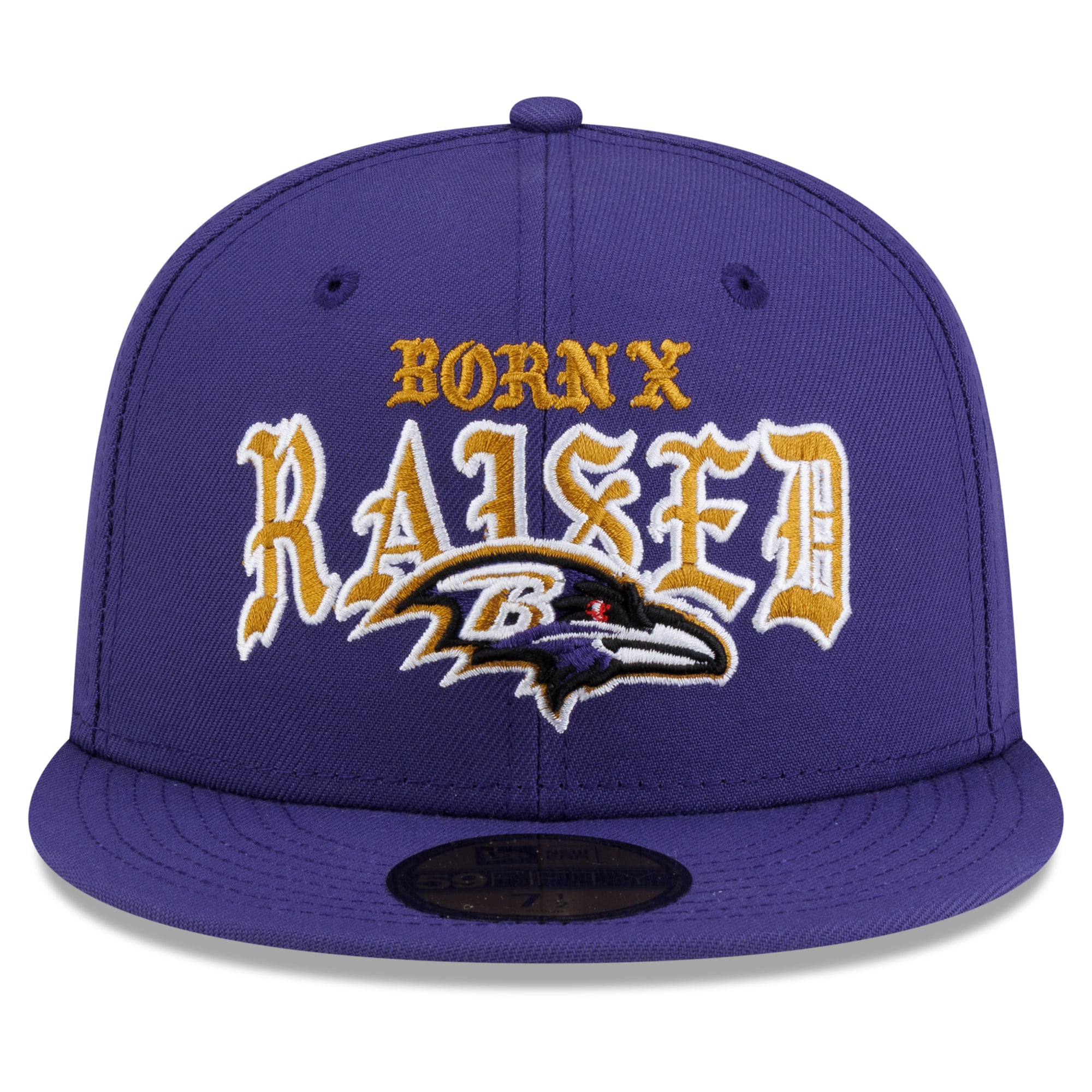 Casquette ajustée New Era x Born Raised Baltimore Ravens 59FIFTY pour homme, violet foncé
