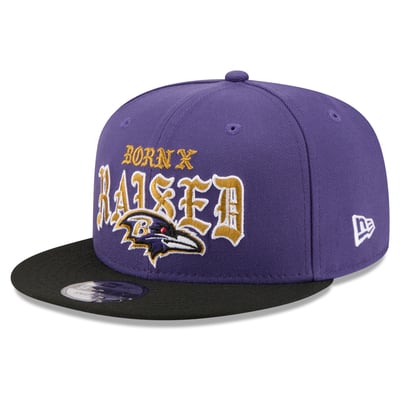 Baltimore Ravens New Era x Born x Raised 9FIFTY Snapback Hat - Purple/Black
