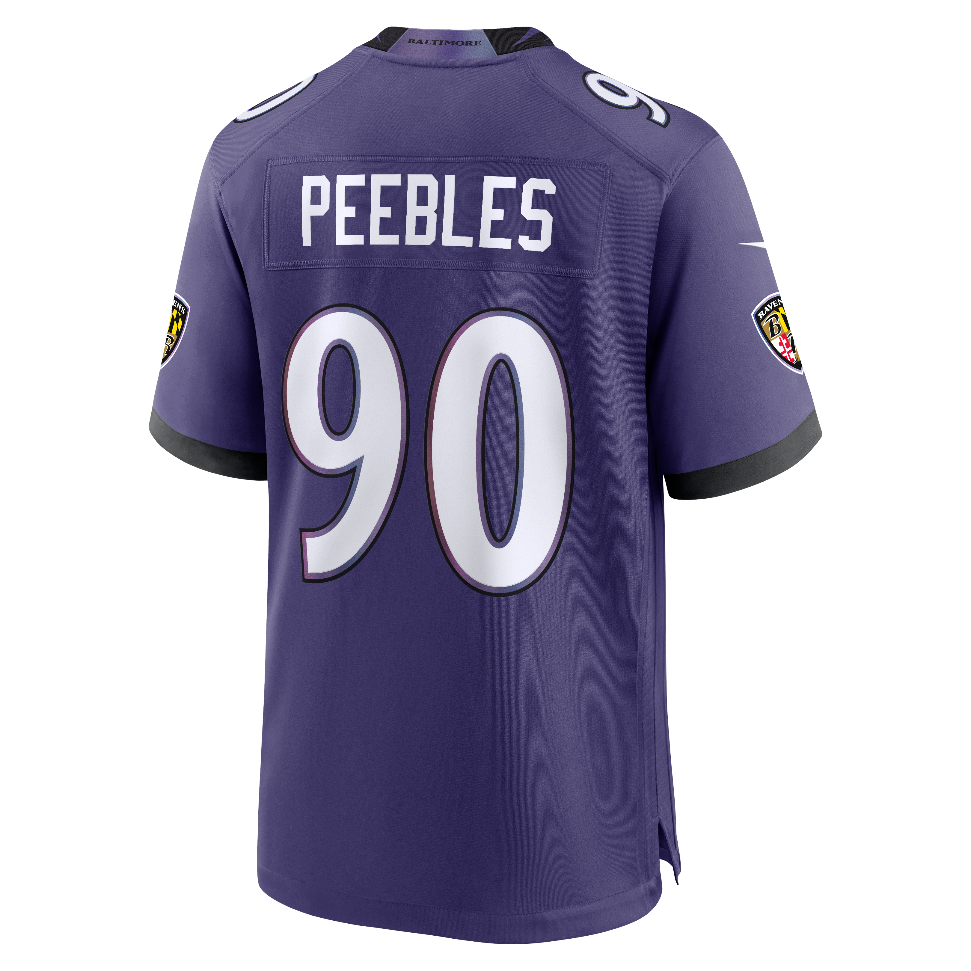 Men's Nike Aeneas Peebles Purple Baltimore Ravens Team Game Jersey