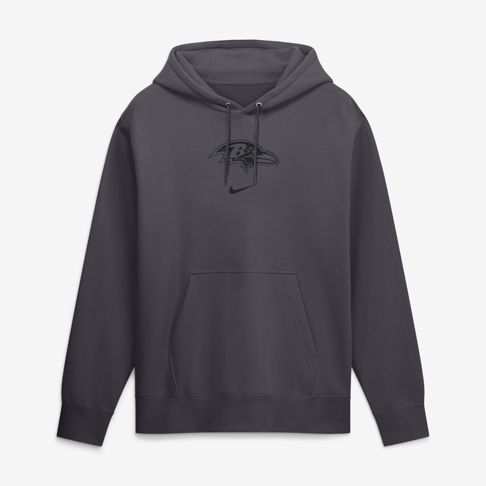 Sweat à capuche Nike Baltimore Ravens anthracite en polaire lavée pour homme
