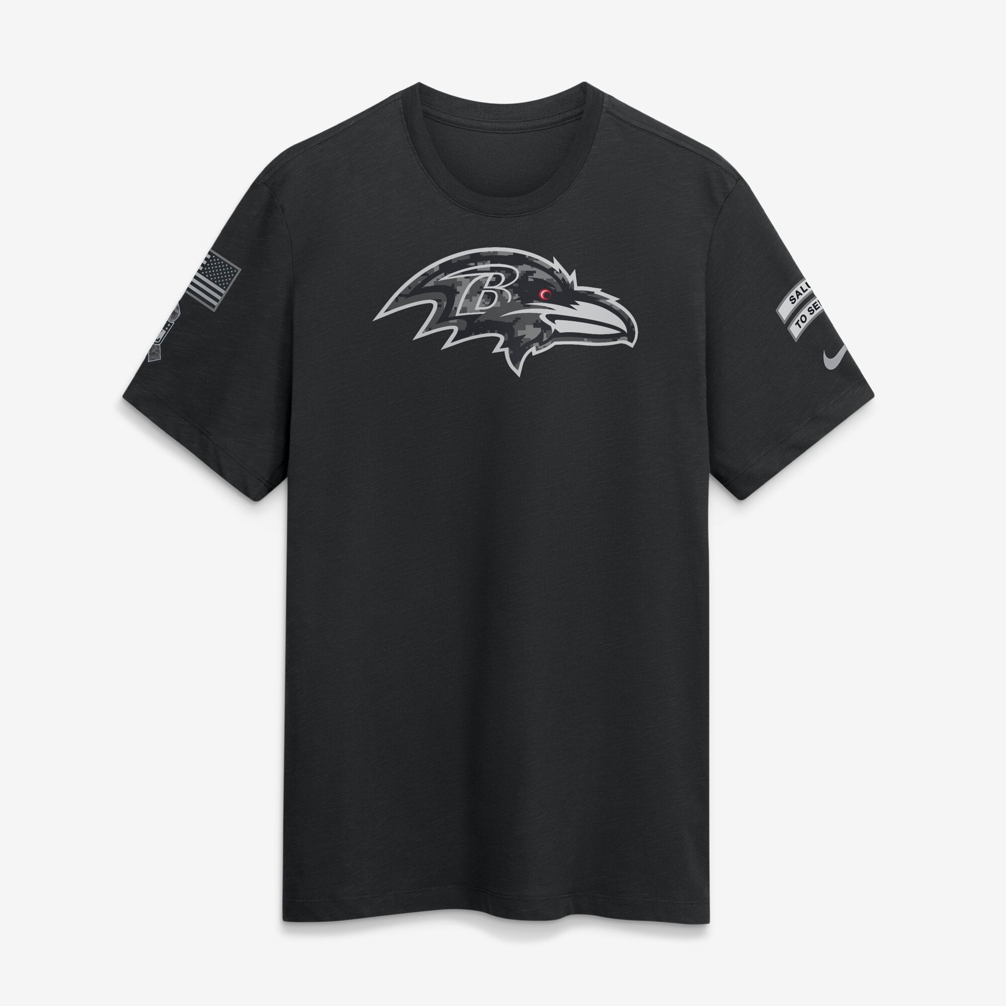 T-shirt Nike noir pour homme Baltimore Ravens 2026 Salute to Service