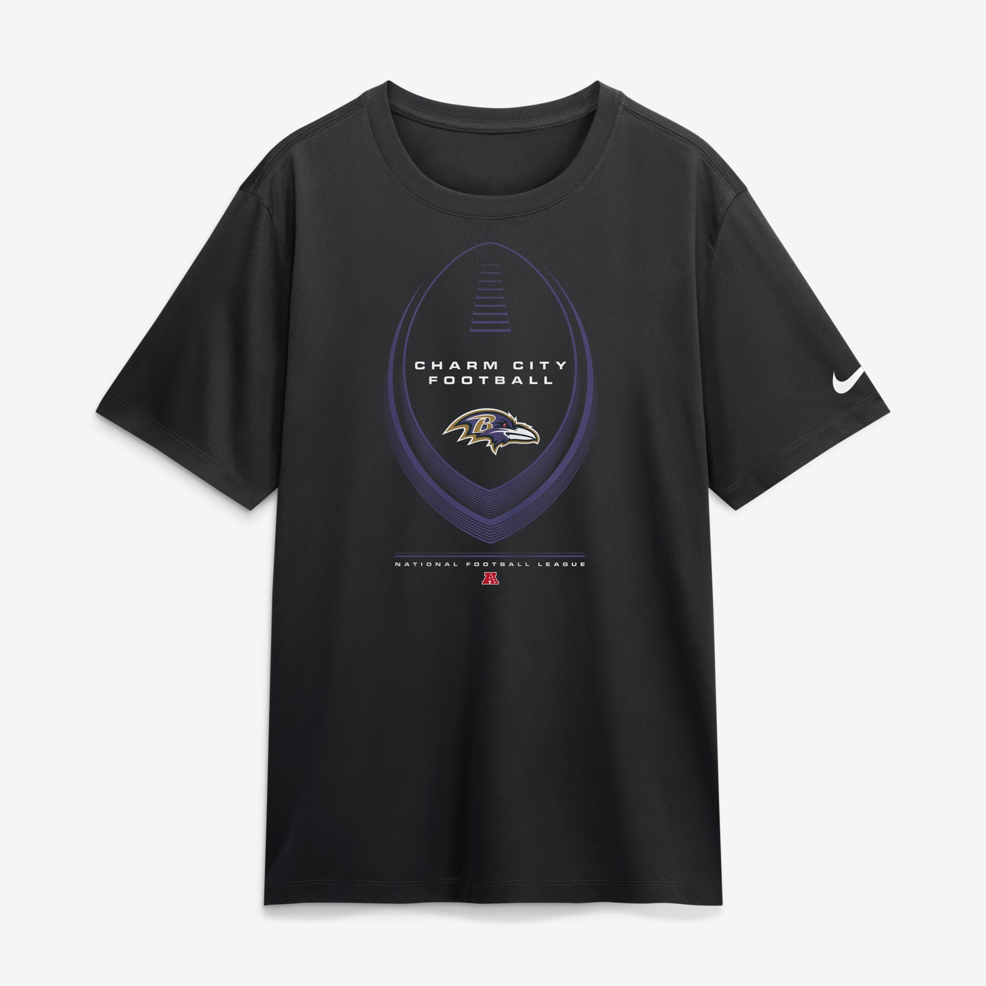 T-shirt Nike Legend Icon Dri-FIT noir Baltimore Ravens pour homme, grandes tailles