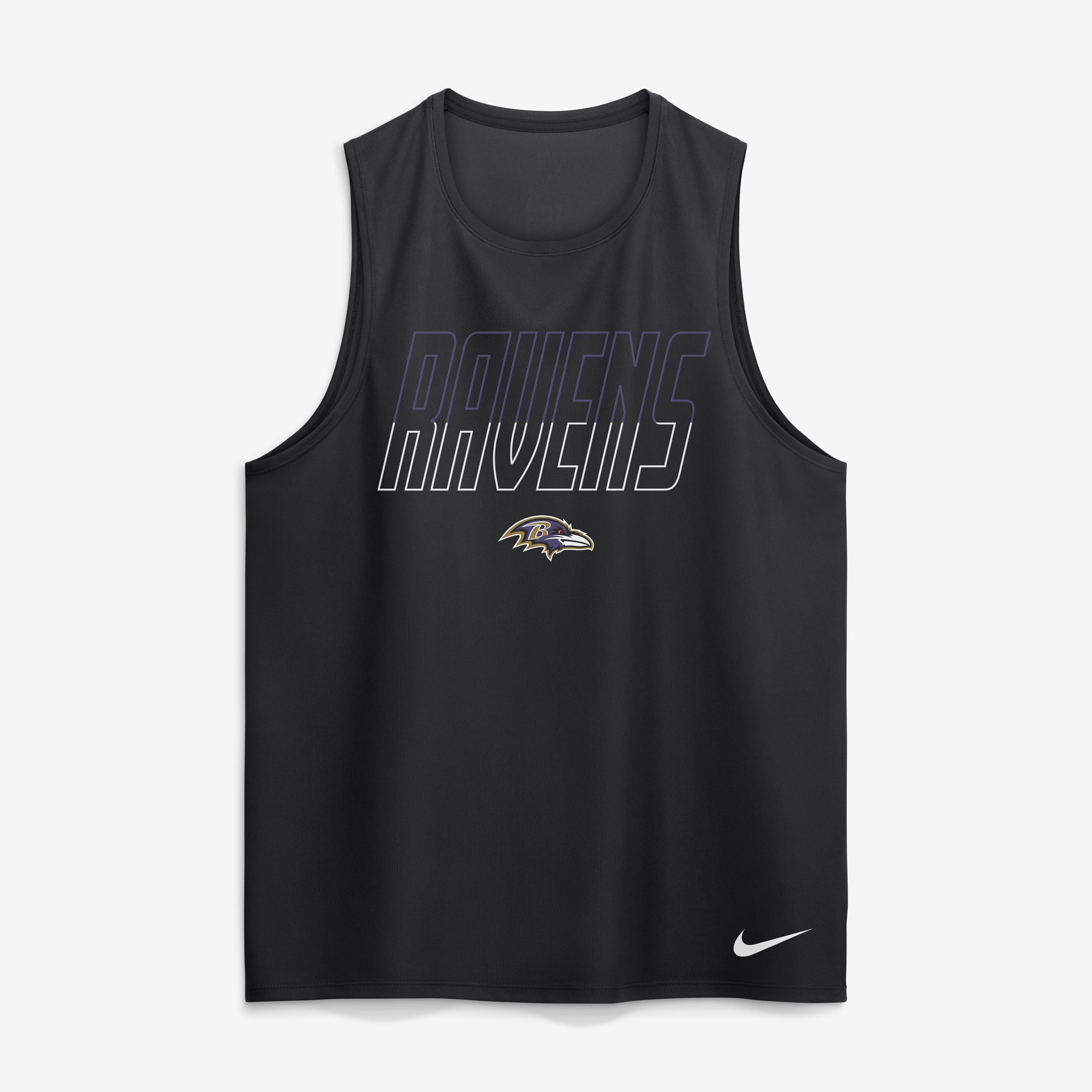 Men's Nike Black Baltimore Ravens Kickoff Miler Dri-FIT Tank​ Top