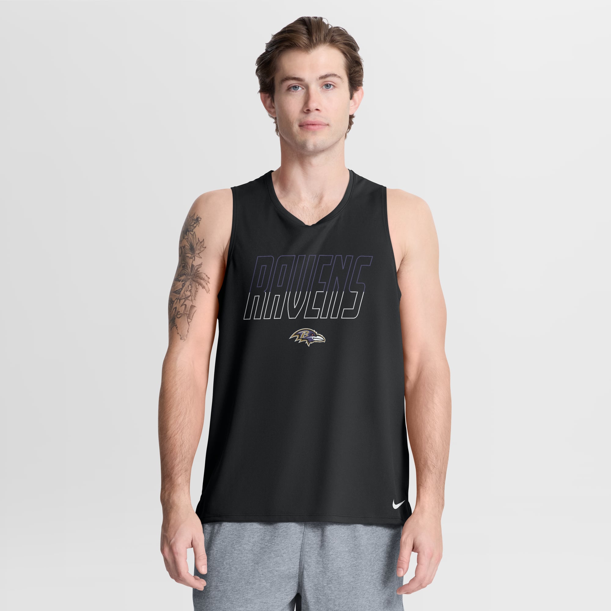Men's Nike Black Baltimore Ravens Kickoff Miler Dri-FIT Tank​ Top