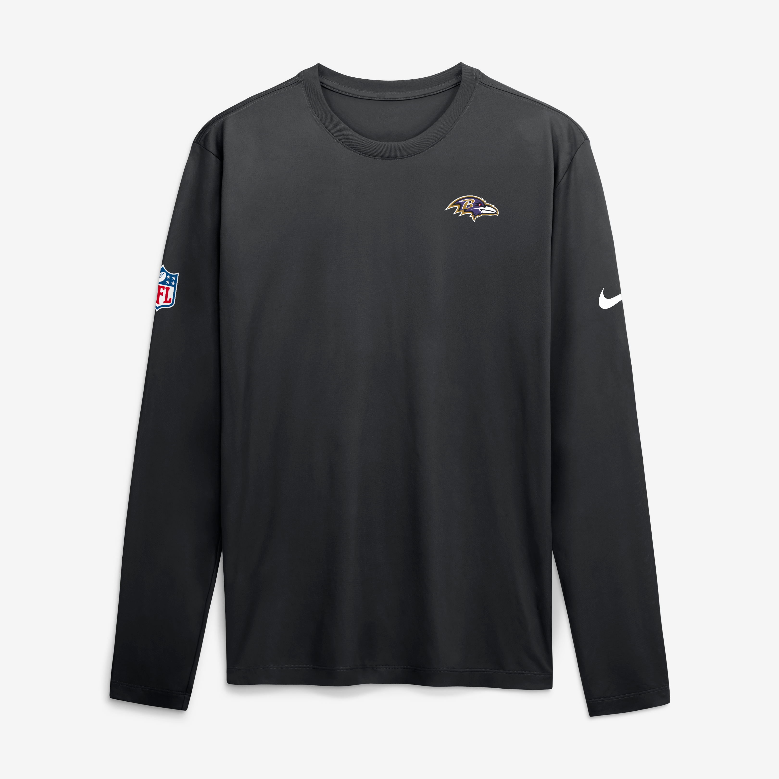 T-shirt à manches longues Nike Baltimore Ravens Legend Small Logo pour homme, noir, technologie Dri-FIT