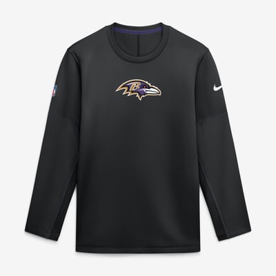 Baltimore Ravens Nike Sideline Coaches Team Present Midweight Therma-FIT Sweatshirt - Black