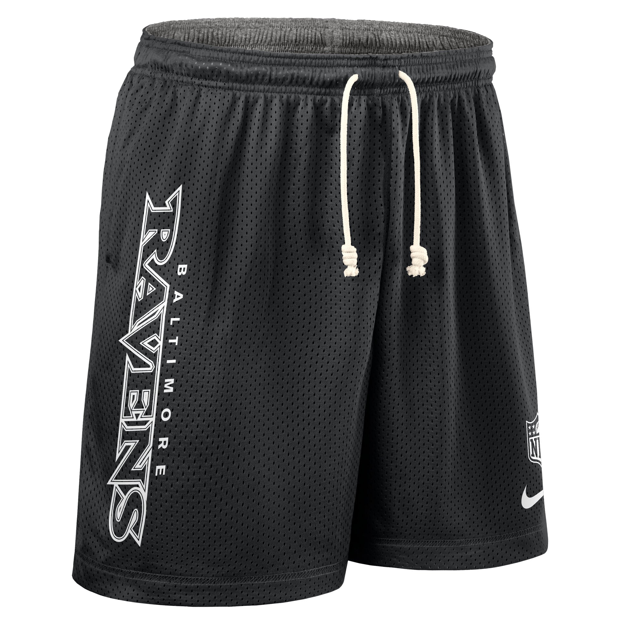 Short réversible Nike Dri-FIT noir pour homme des Baltimore Ravens