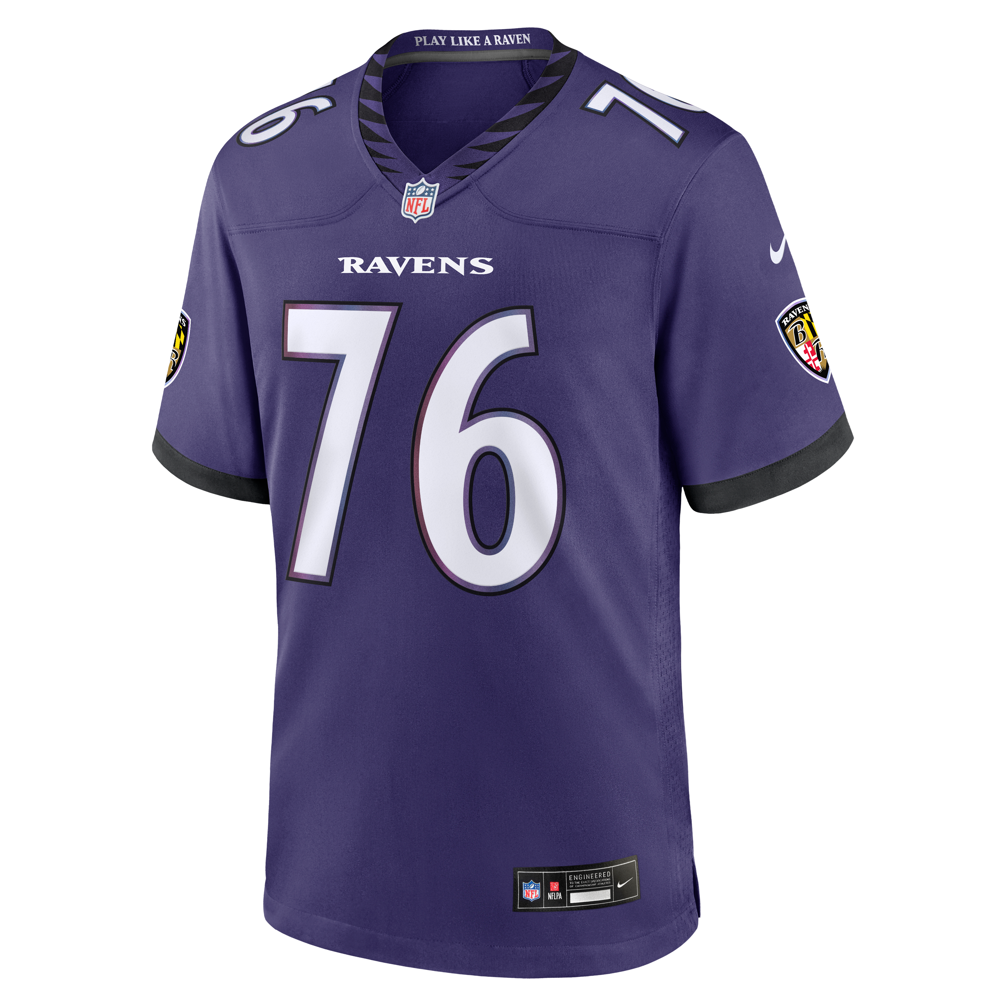 Men's Nike Carson Vinson Purple Baltimore Ravens Team Game Jersey