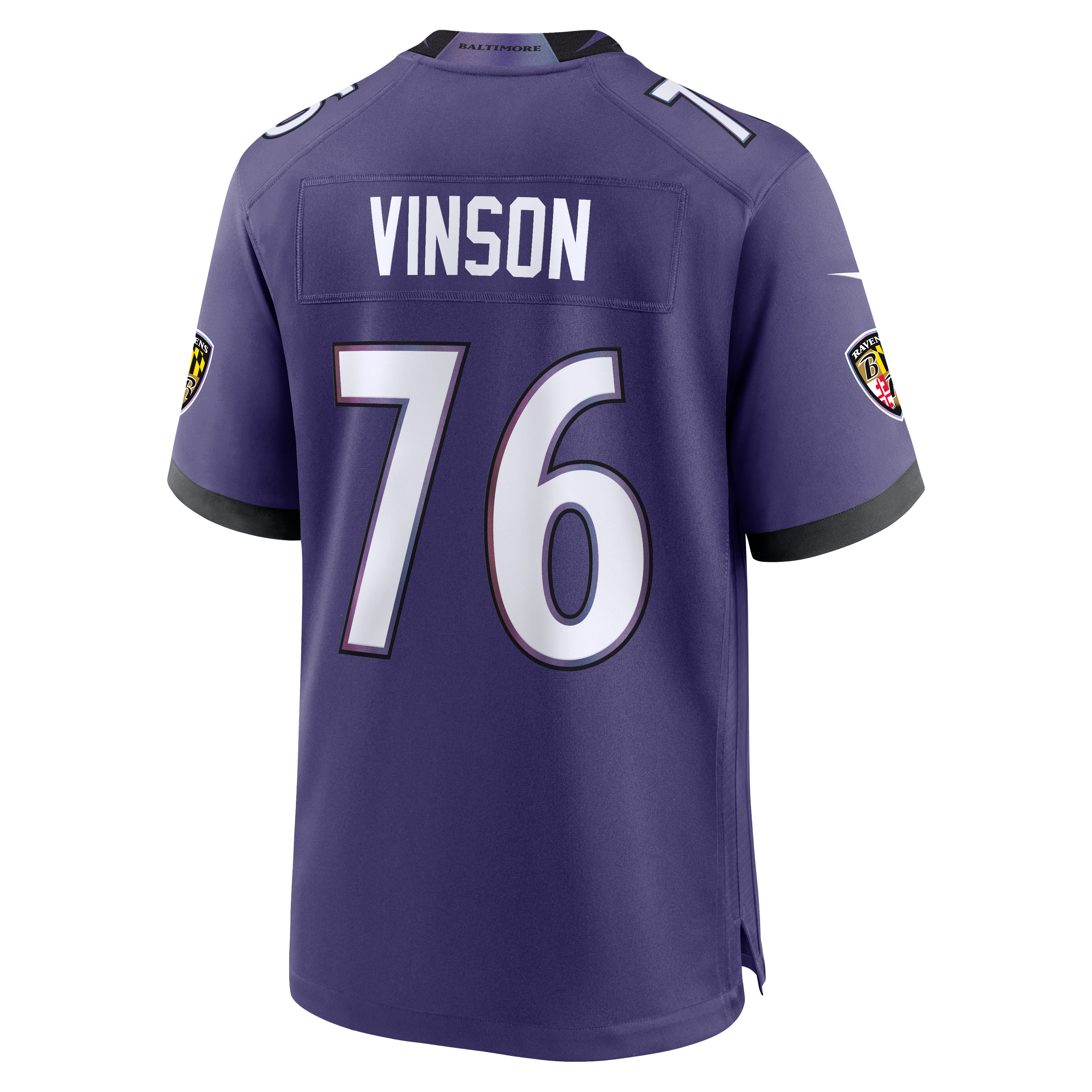 Men's Nike Carson Vinson Purple Baltimore Ravens Team Game Jersey