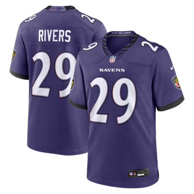 Chandler Rivers Baltimore Ravens Nike Team Game Jersey - Purple