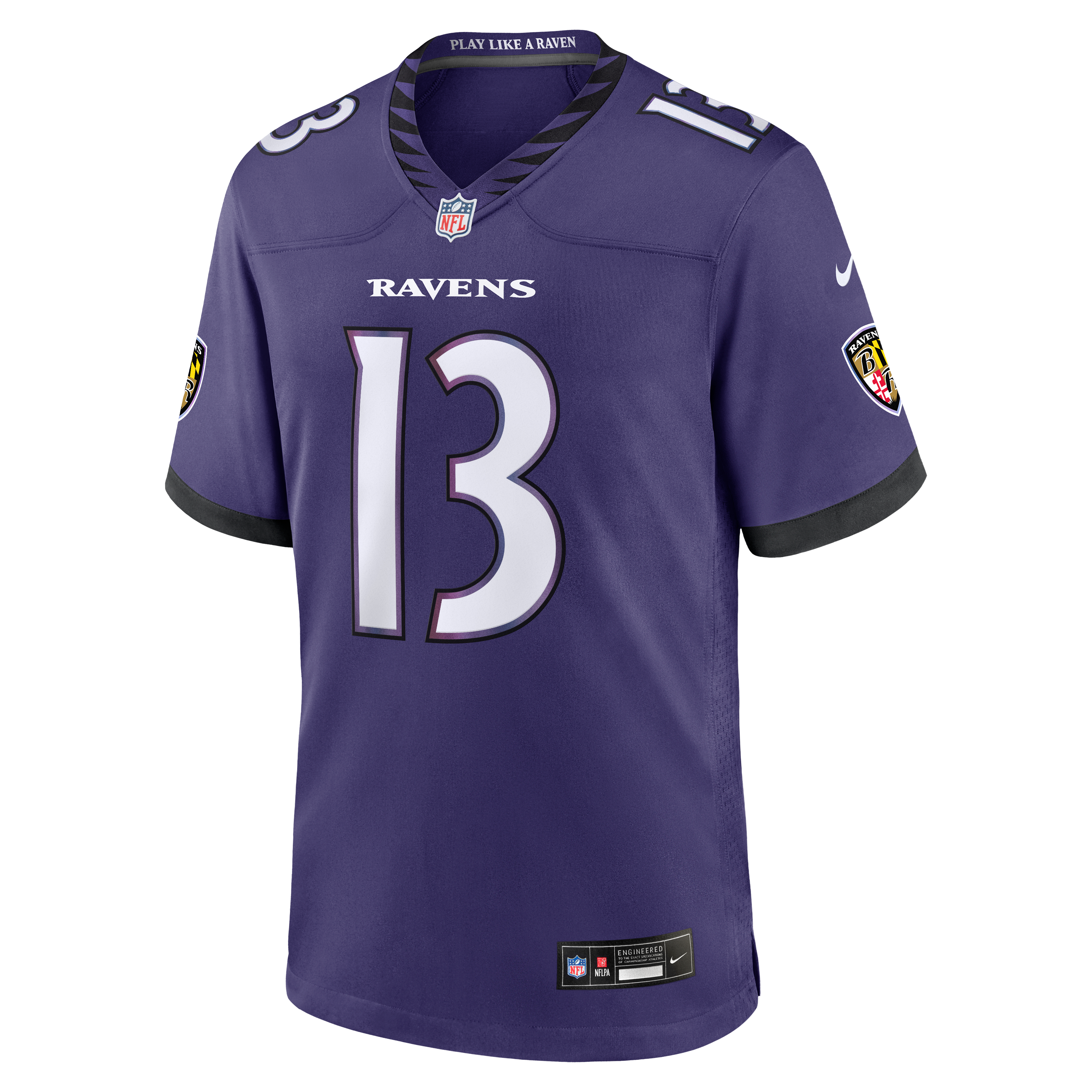 Men's Nike Elijah Sarratt Purple Baltimore Ravens Team Game Jersey