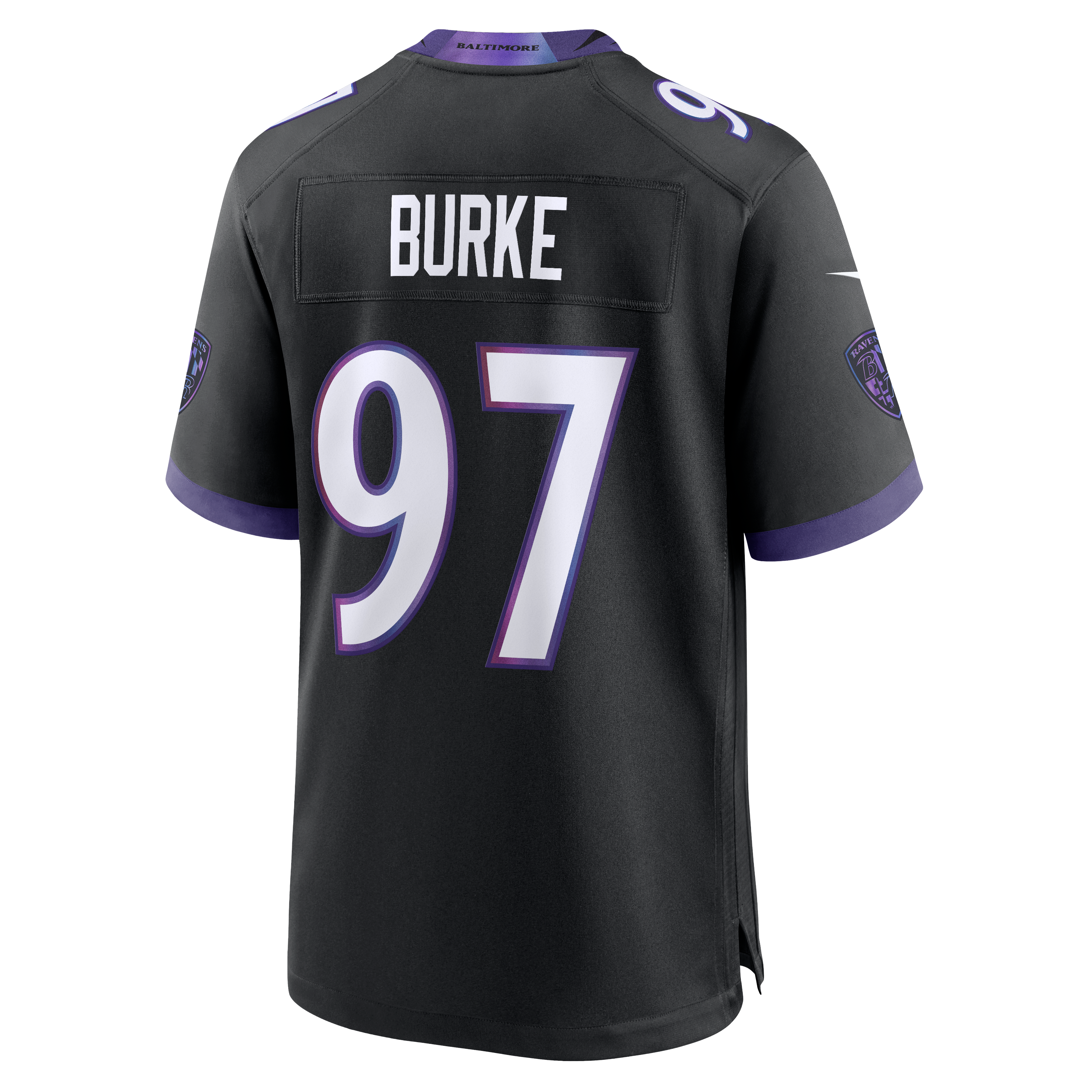 Men's Nike Ethan Burke Black Baltimore Ravens Alternate Game Jersey