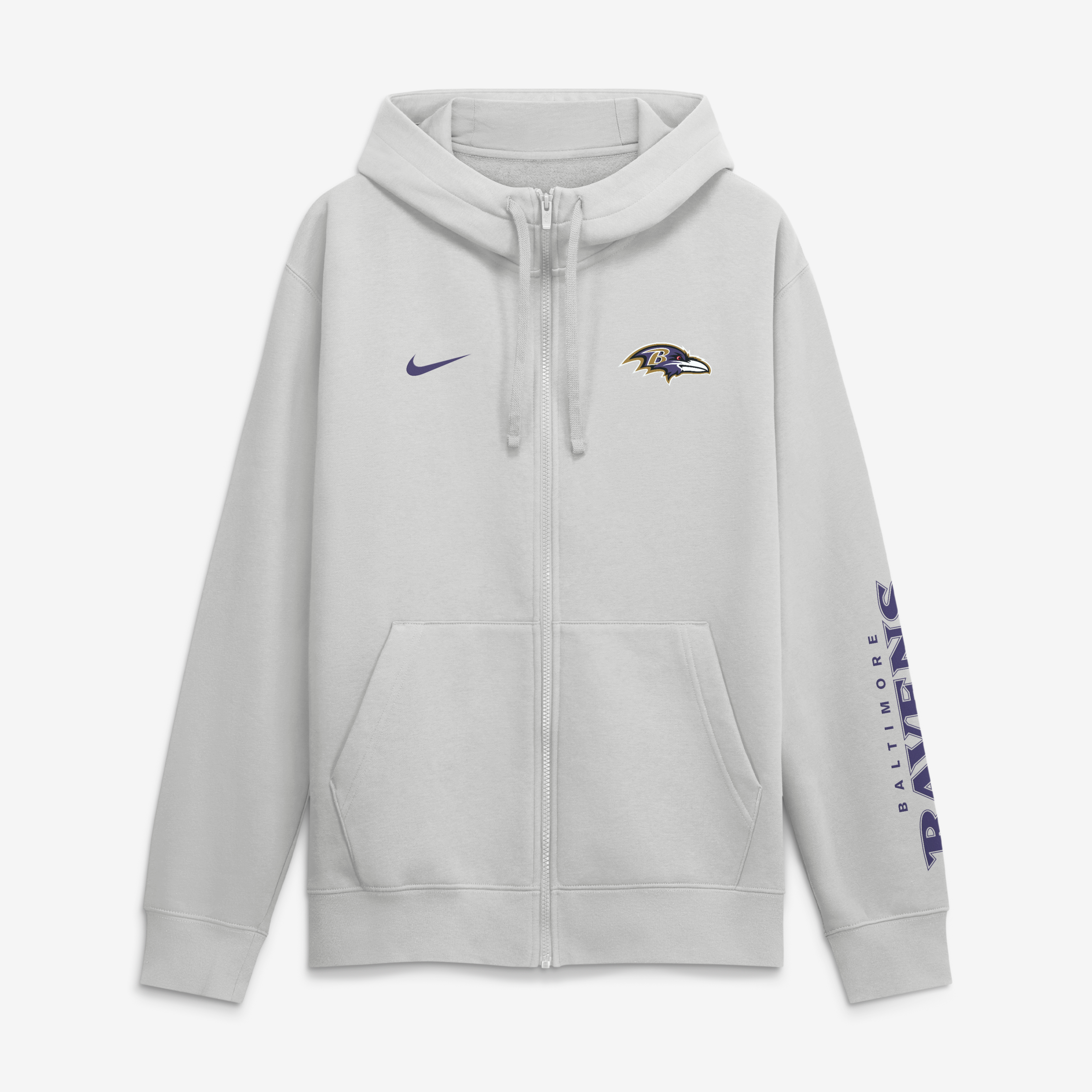 Men's Nike Gray Baltimore Ravens Cool Down Club Full-Zip Hoodie
