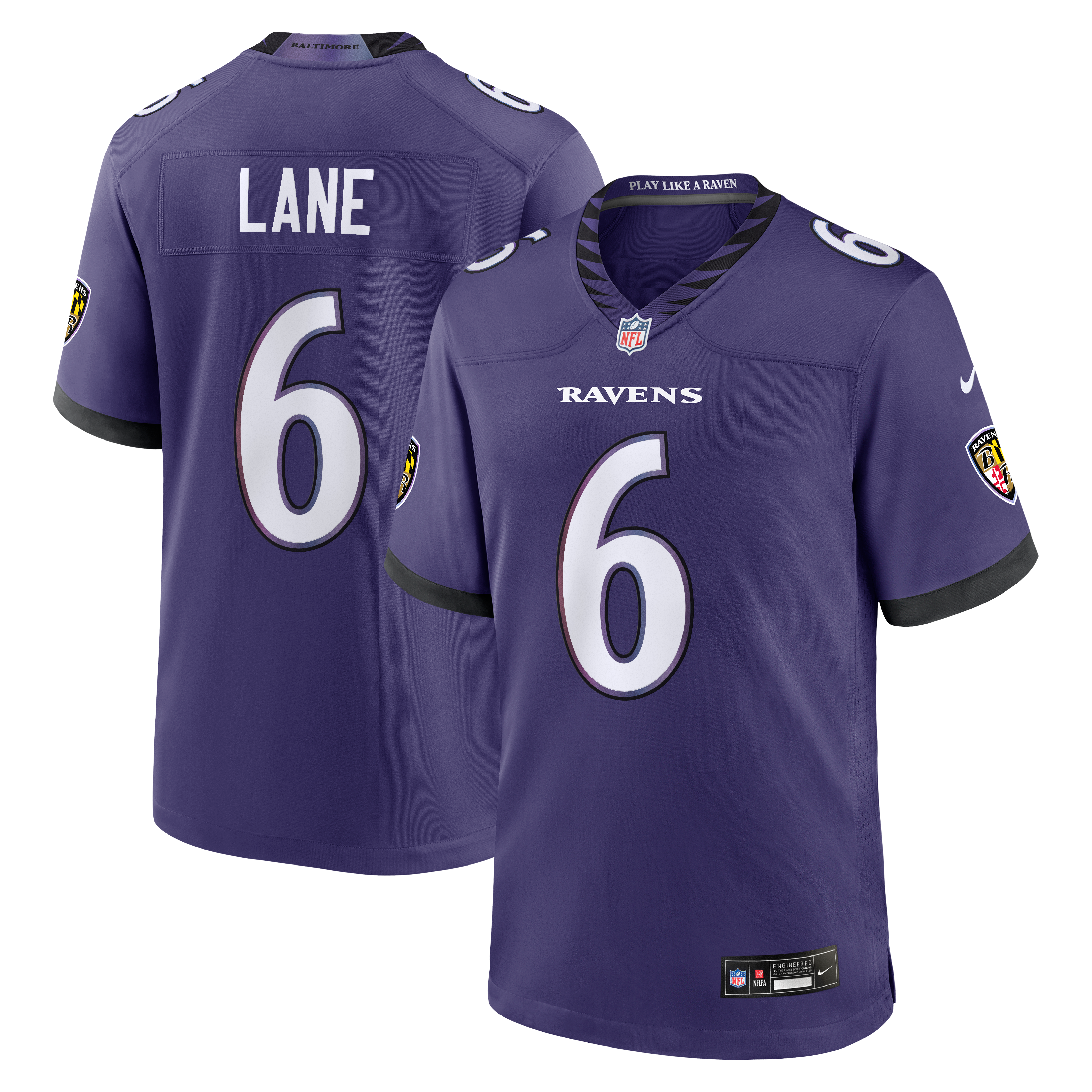 Men's Nike Ja'Kobi Lane Purple Baltimore Ravens Team Game Jersey