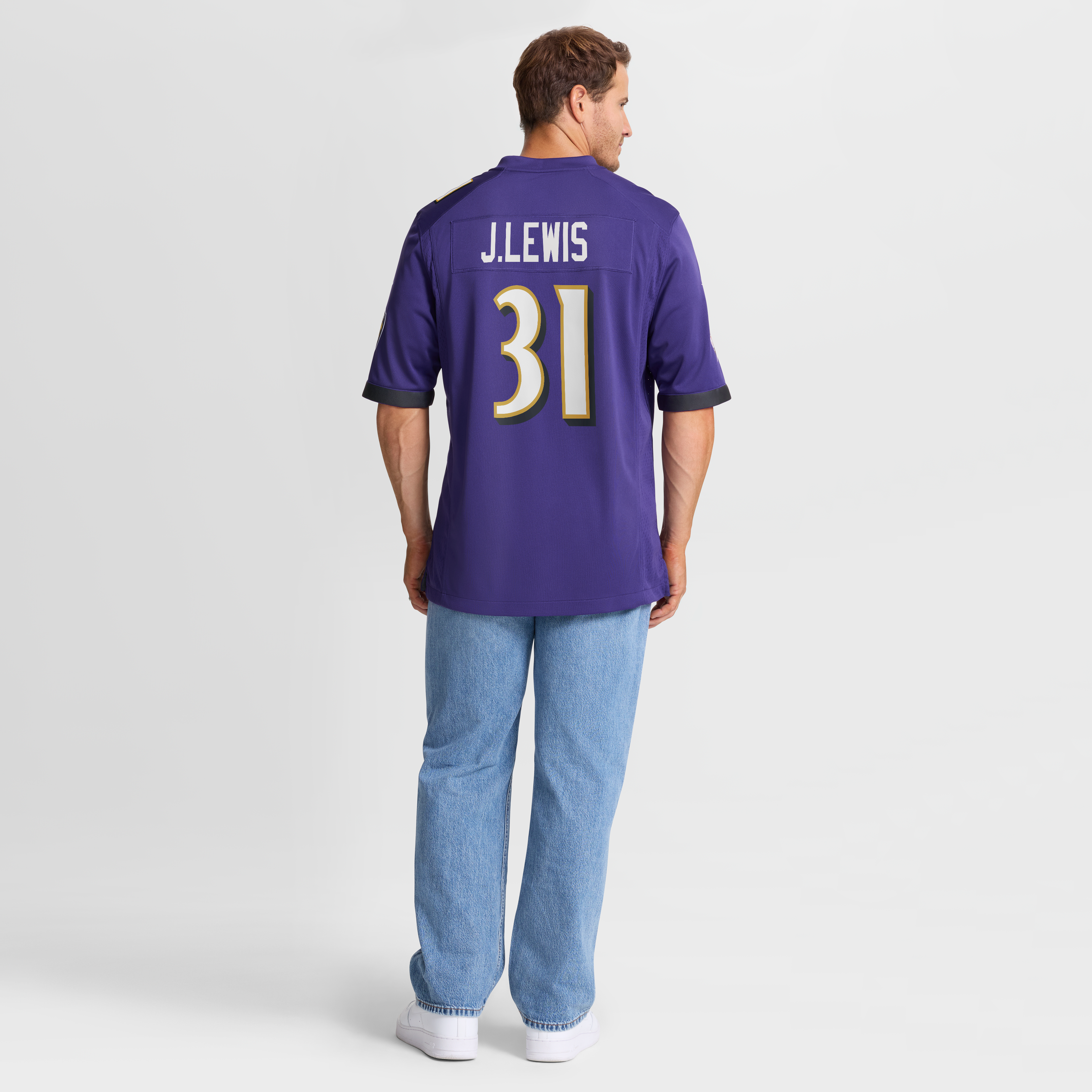 Men's Nike Jamal Lewis Purple Baltimore Ravens Game Retired Player Jersey