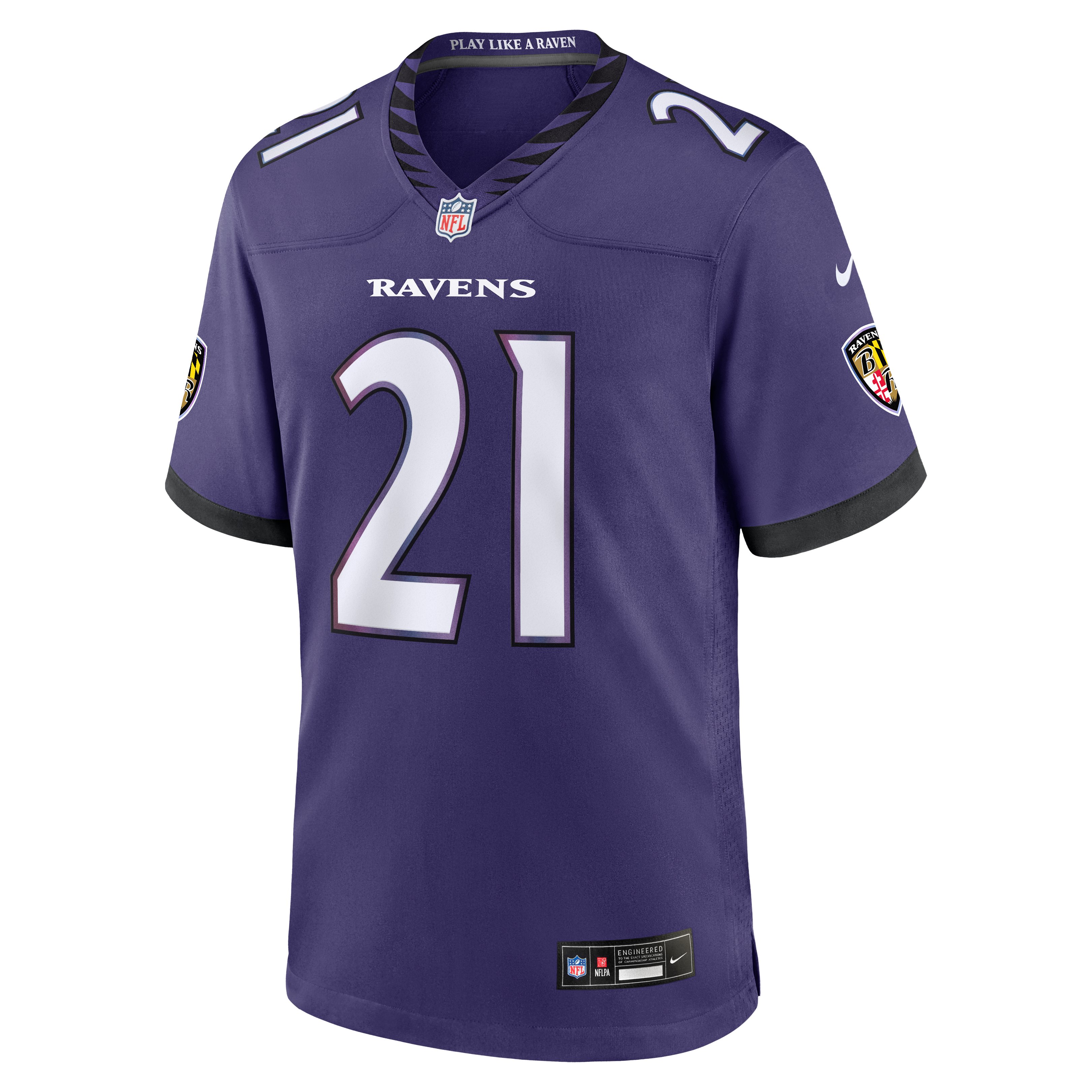 Men's Nike Jaylinn Hawkins Purple Baltimore Ravens Team Game Jersey