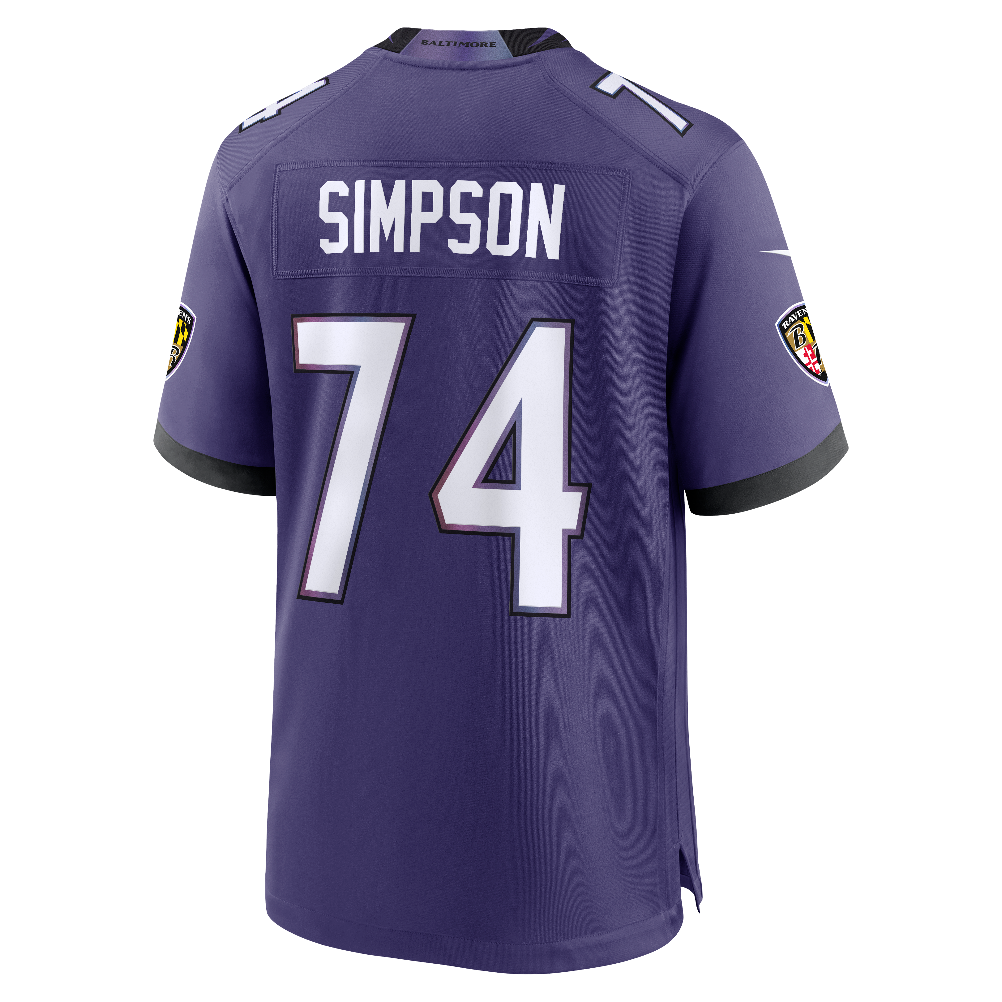 Men's Nike John Simpson Purple Baltimore Ravens Team Game Jersey