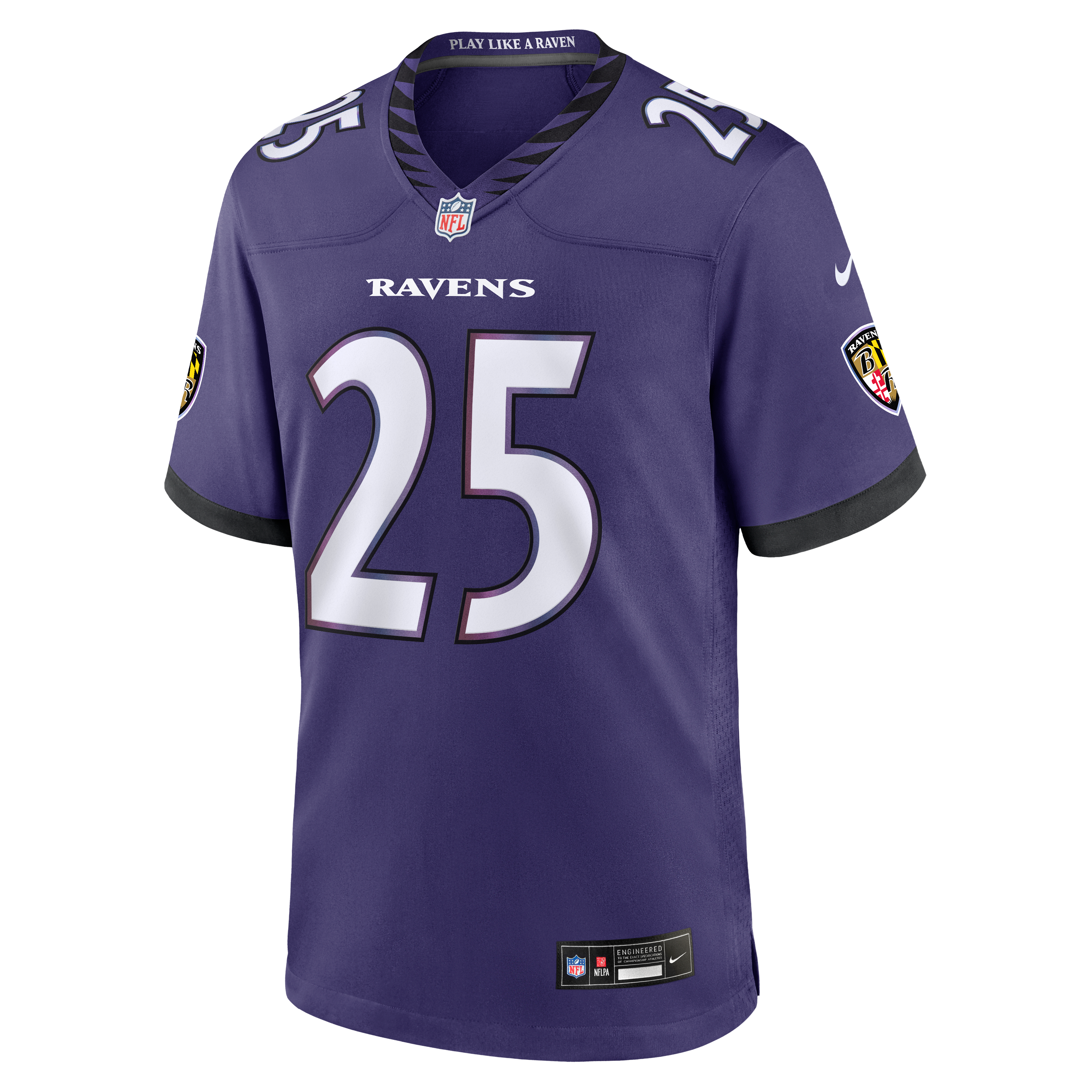 Maillot de match Nike K'Von Wallace violet des Ravens Baltimore pour homme