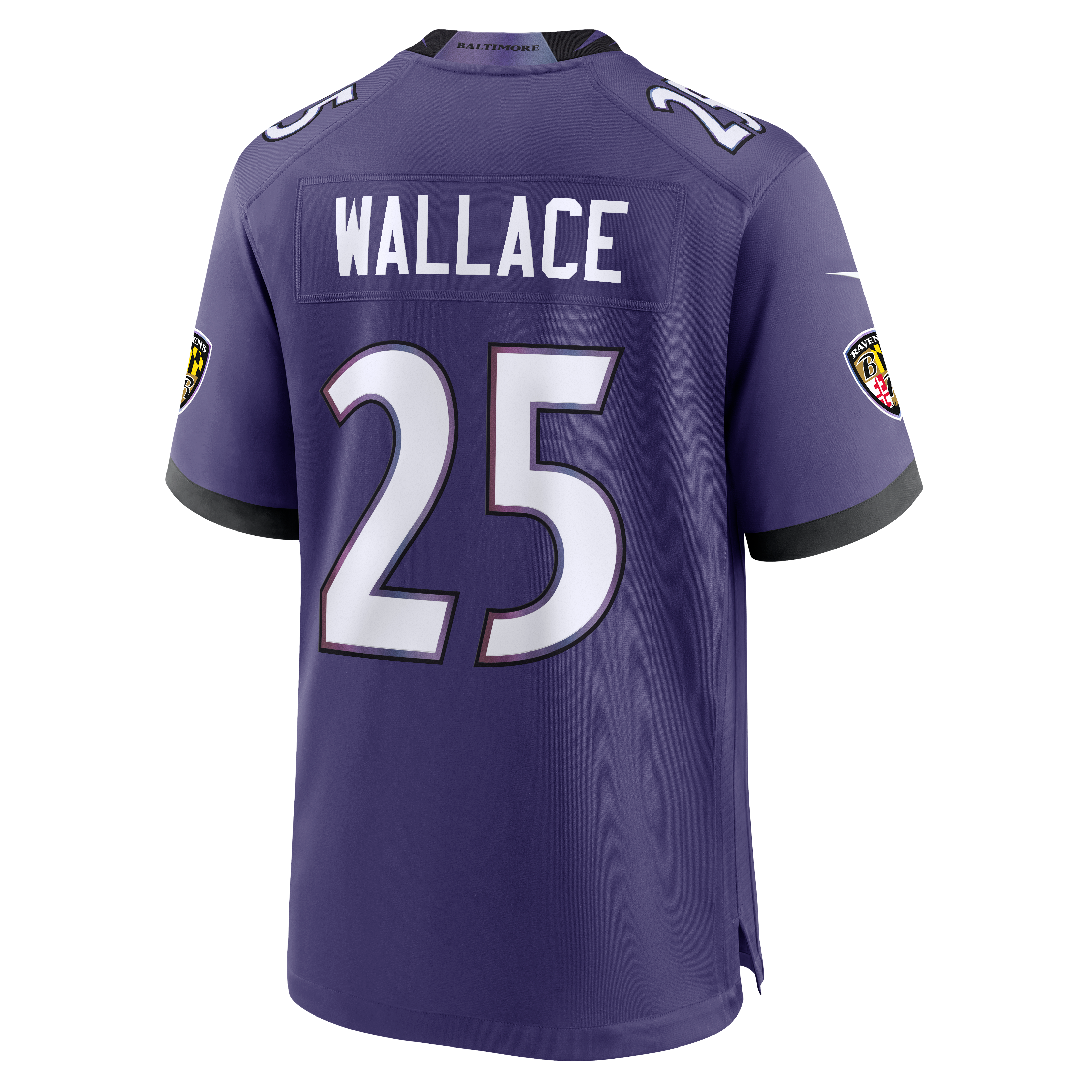 Maillot de match Nike K'Von Wallace violet des Ravens Baltimore pour homme