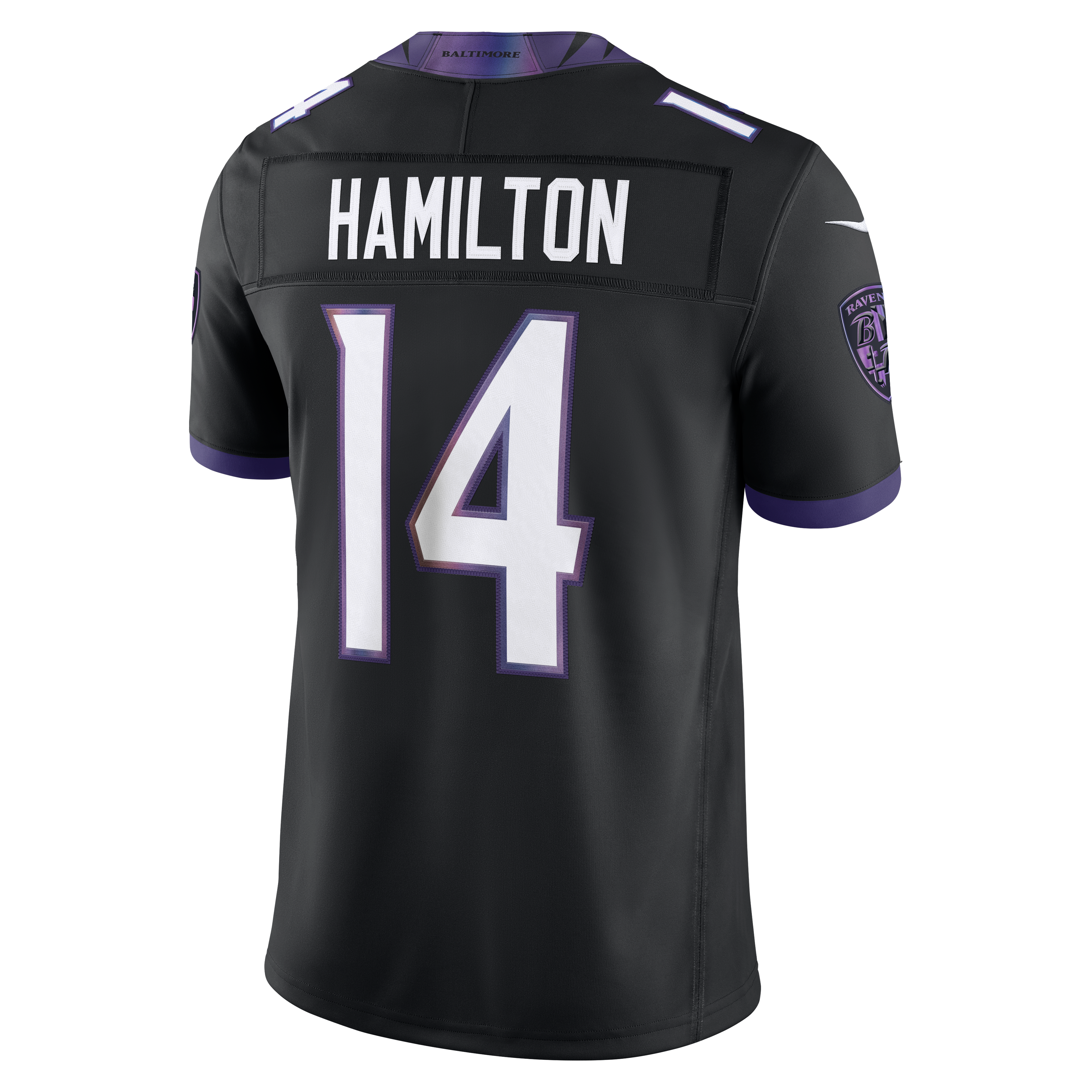 Maillot Nike Kyle Hamilton violet Baltimore Ravens Team Vapor F.U.S.E. édition limitée cousue pour homme