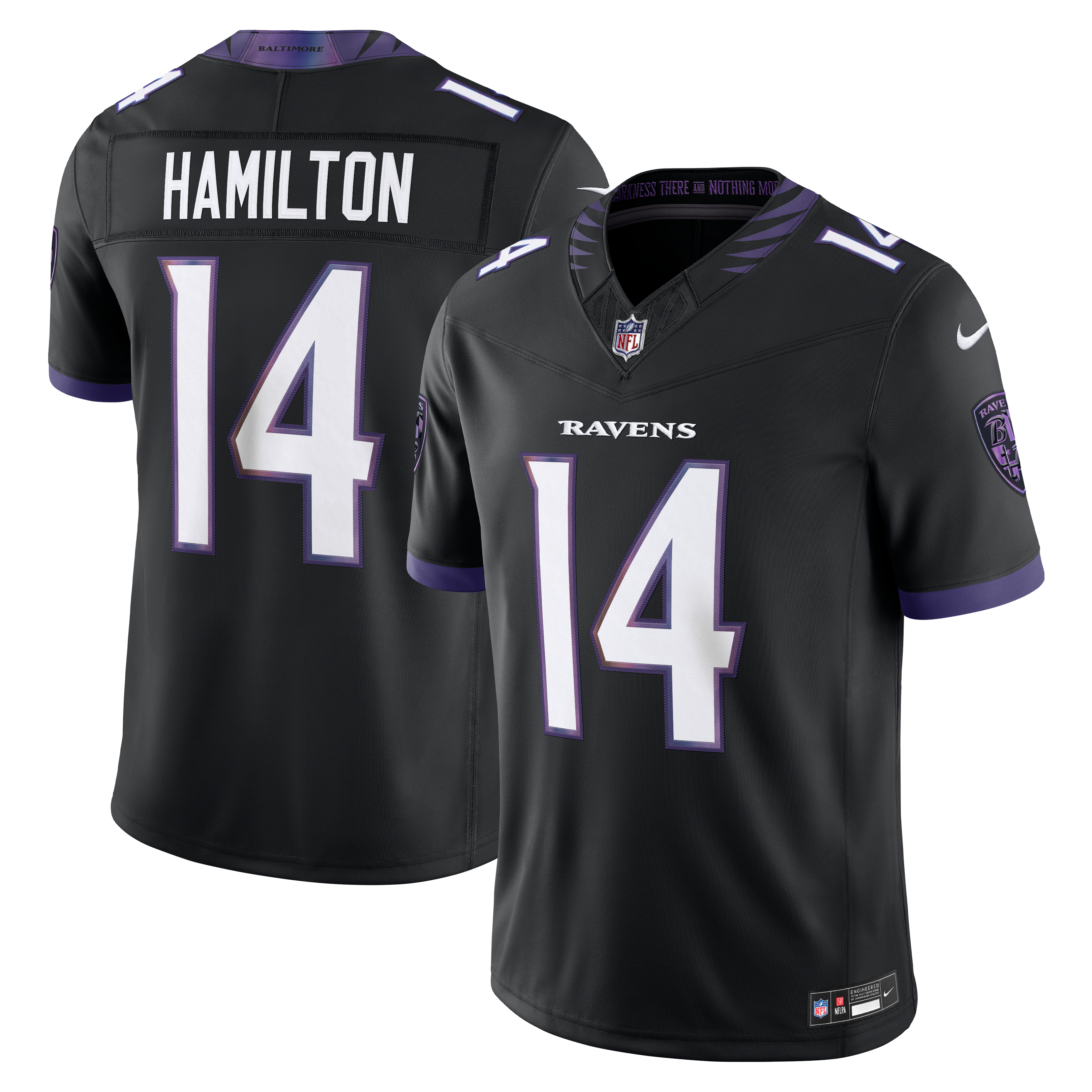 Men's Nike Kyle Hamilton Purple Baltimore Ravens Team Vapor F.U.S.E. Stitched Limited Jersey