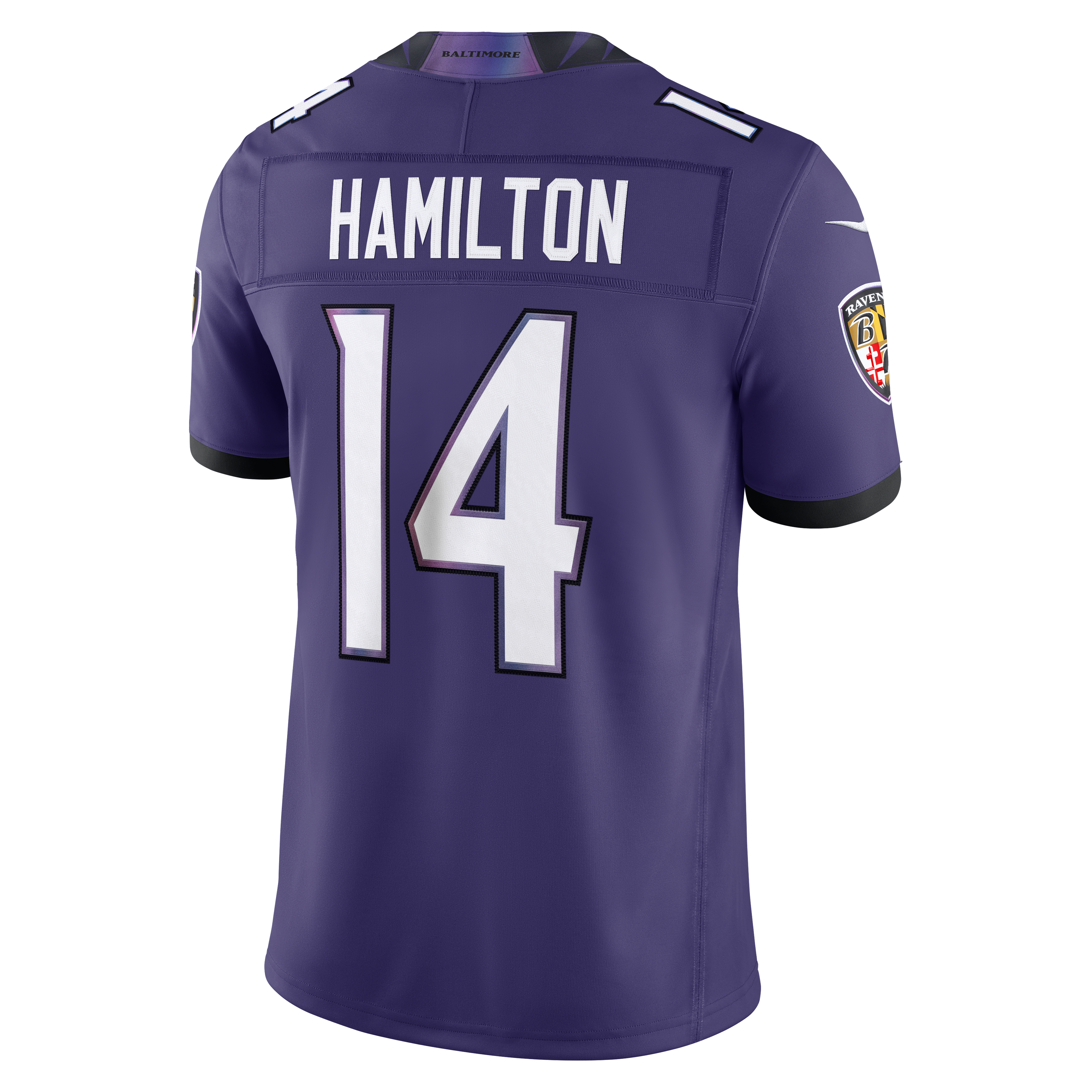 Men's Nike Kyle Hamilton Purple Baltimore Ravens Team Vapor F.U.S.E. Stitched Limited Jersey