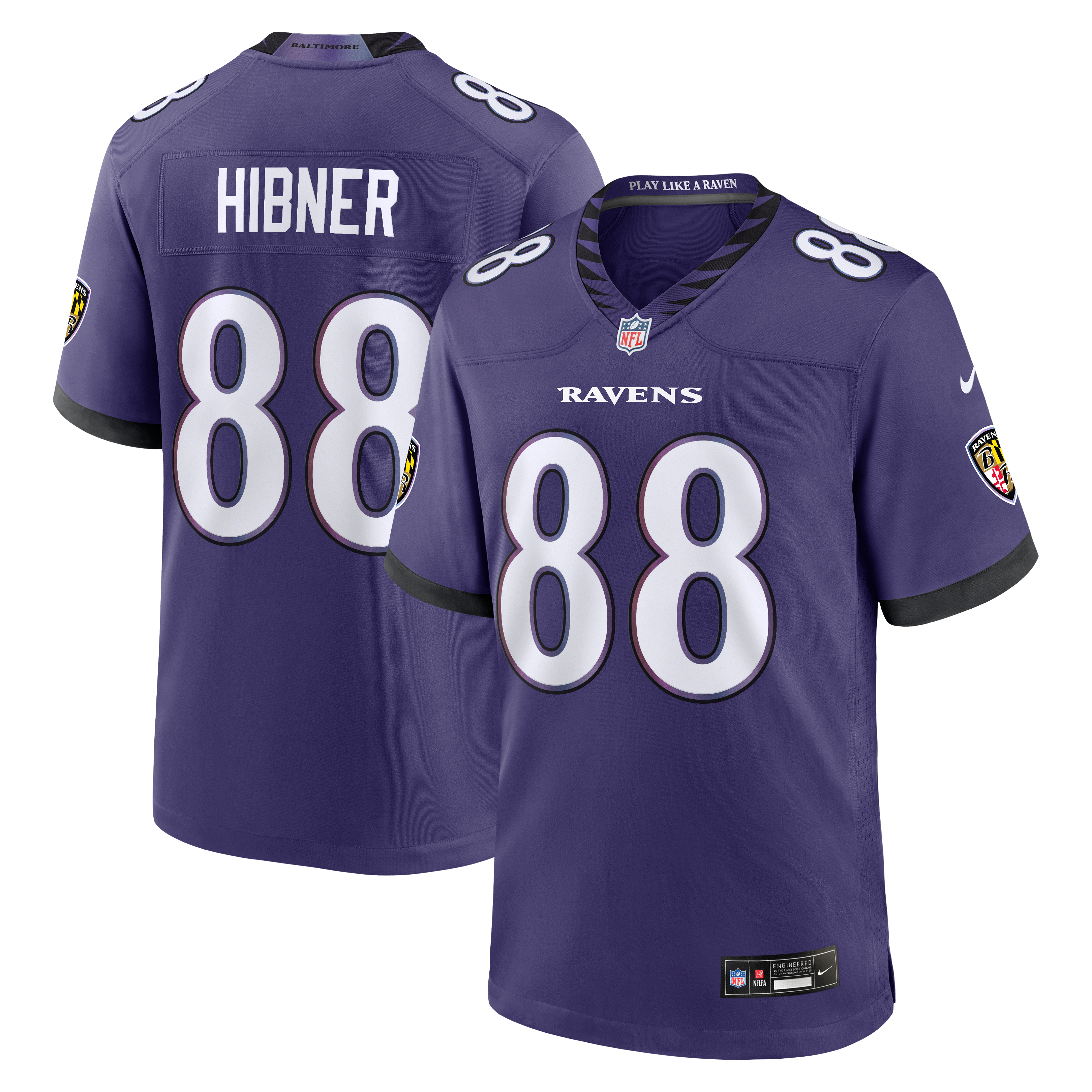Men's Nike Matthew Hibner Purple Baltimore Ravens Team Game Jersey