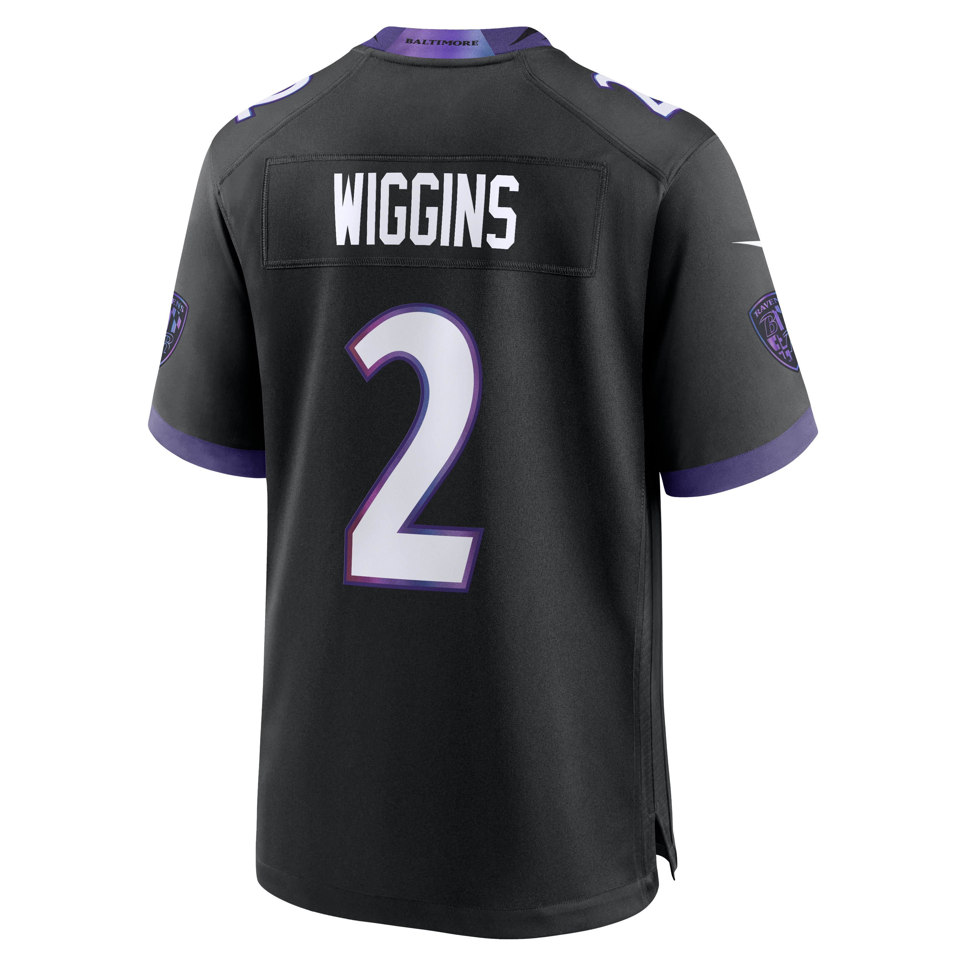Men's Nike Nate Wiggins Purple Baltimore Ravens Team Game Jersey