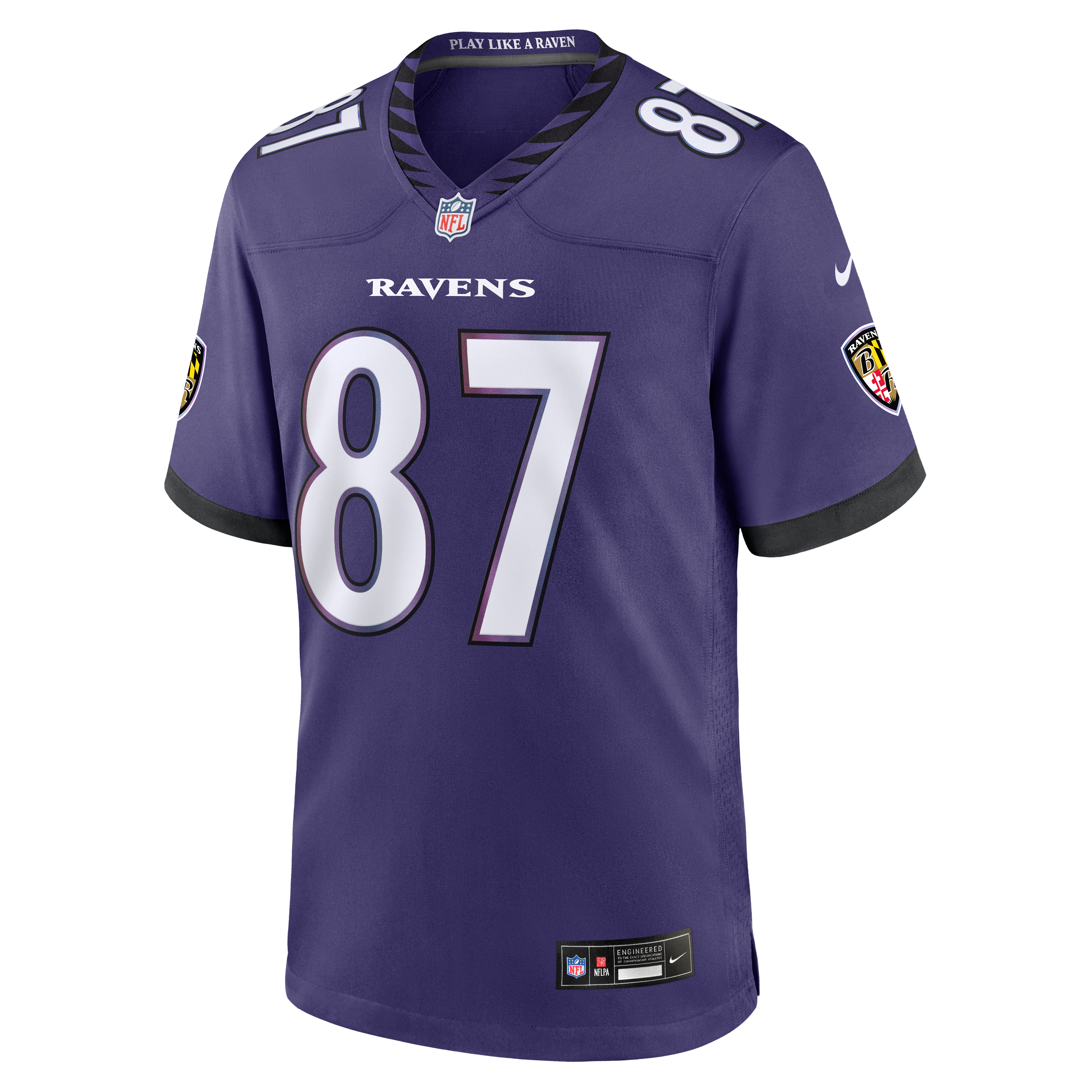 Maillot de match Nike Nick Vannett violet des Ravens Baltimore pour homme