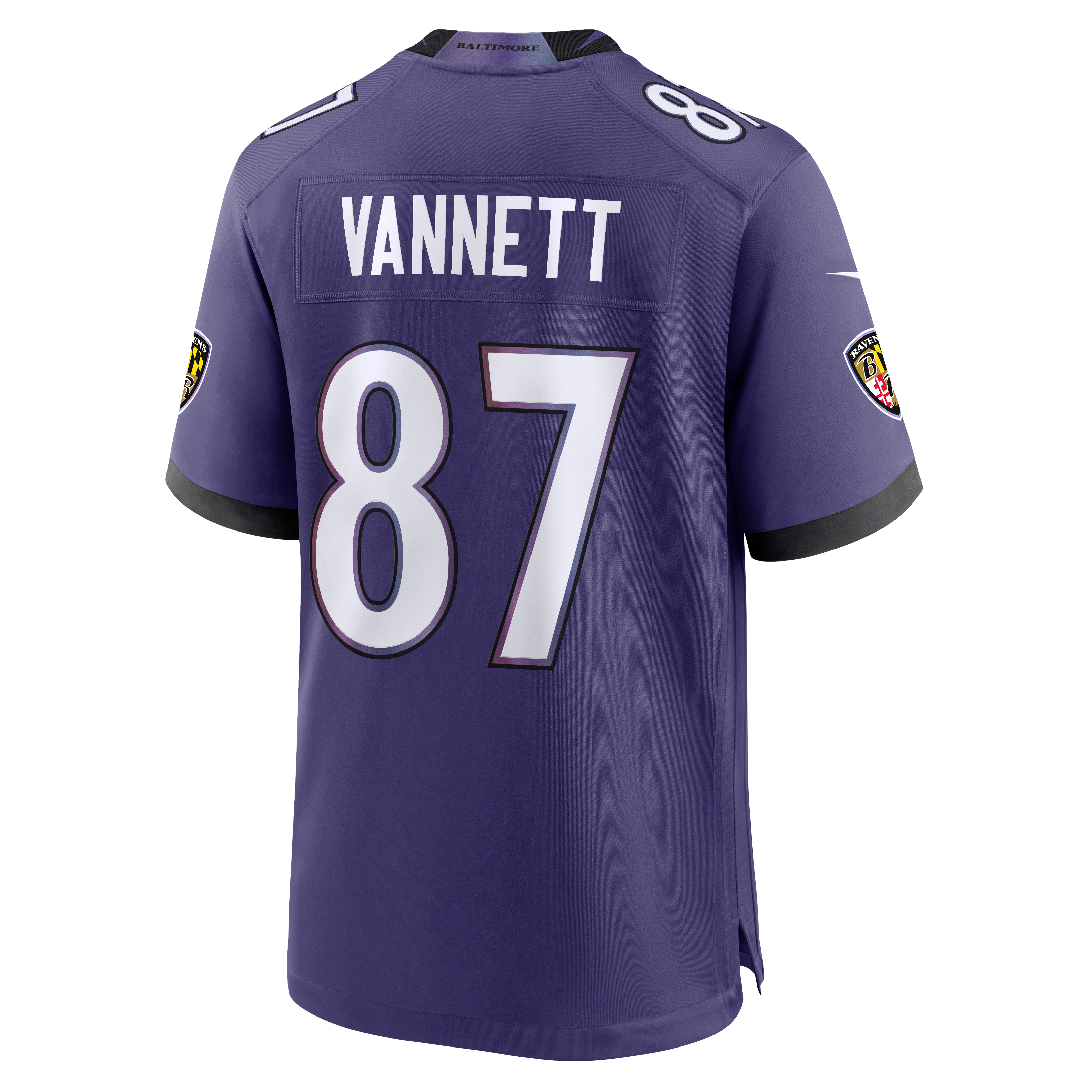 Maillot de match Nike Nick Vannett violet des Ravens Baltimore pour homme