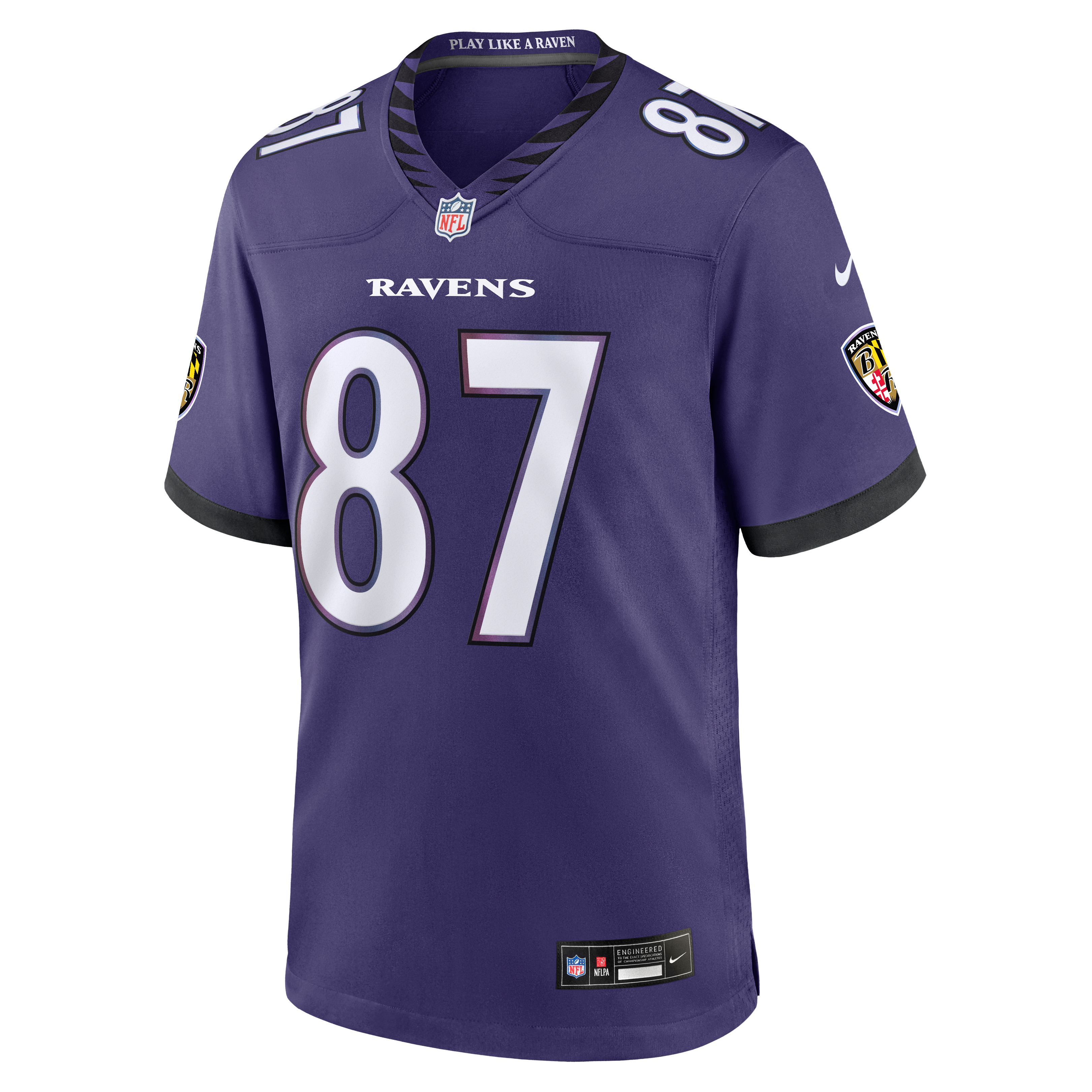 Maillot de match Nike Nick Vannett violet des Ravens Baltimore pour homme