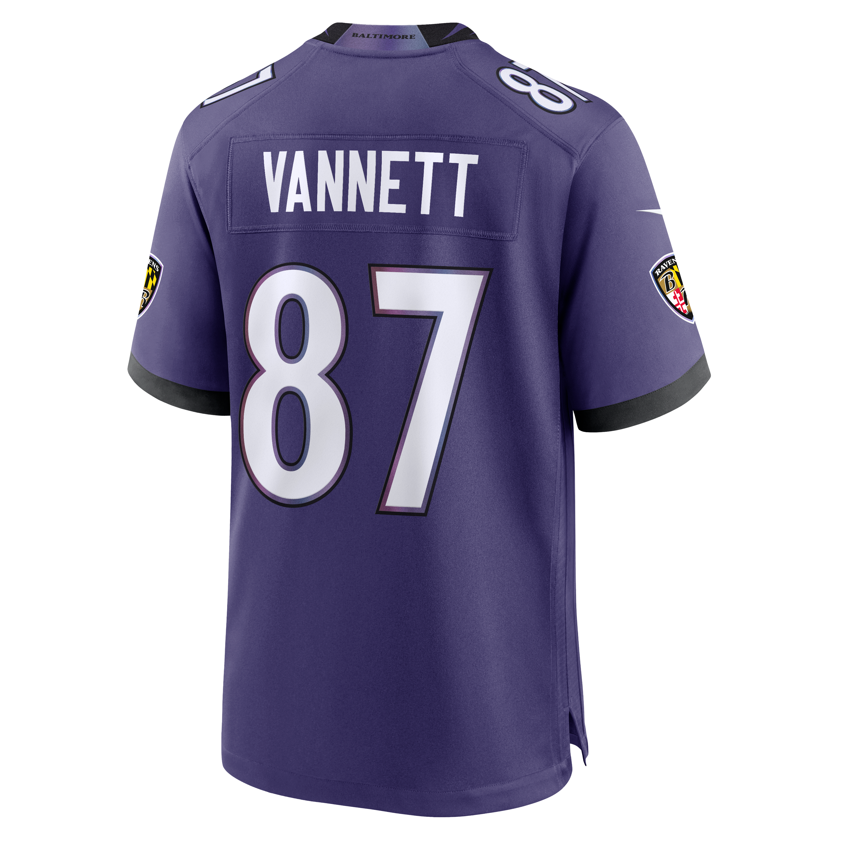 Maillot de match Nike Nick Vannett violet des Ravens Baltimore pour homme