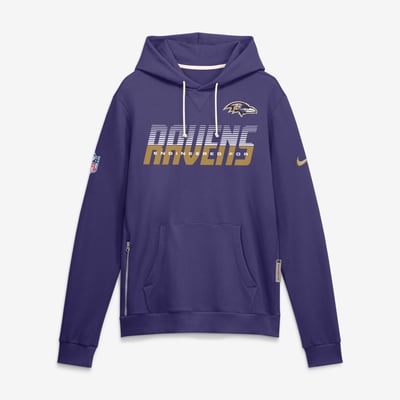 Baltimore Ravens Nike Sideline Standard Issue Top Prospect Dri-FIT Hoodie - Purple